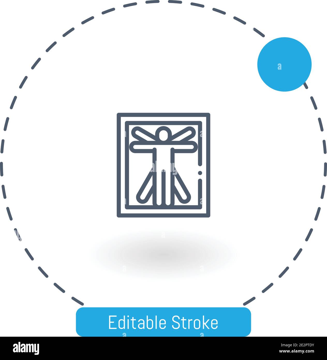 leonardo da vinci vector icon editable stroke outline icons for web and mobile Stock Vector