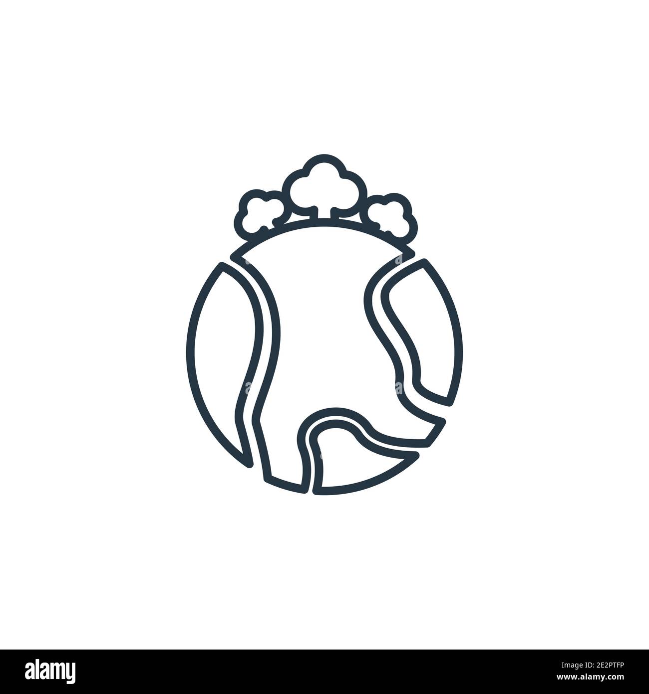 Green earth outline vector icon. Thin line black green earth icon, flat ...