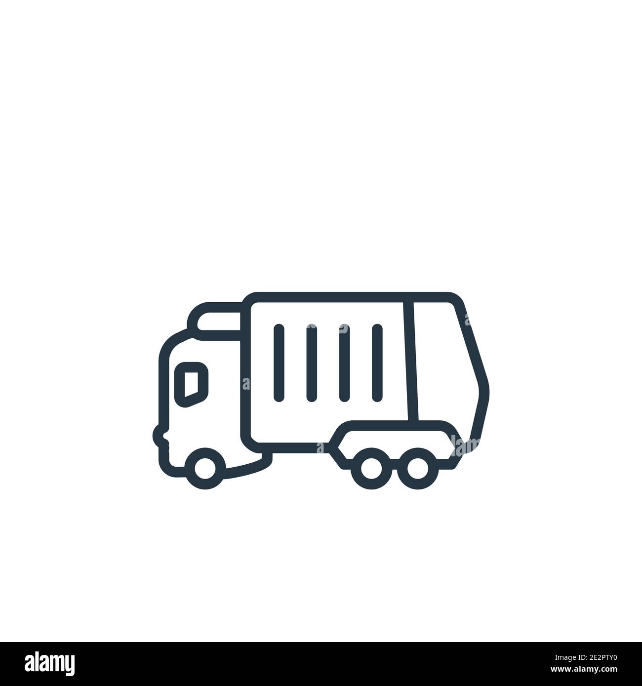 Garbage truck cleanin outline vector icon. Thin line black garbage truck cleanin icon, flat vector simple element illustration from editable cleaning Stock Vector