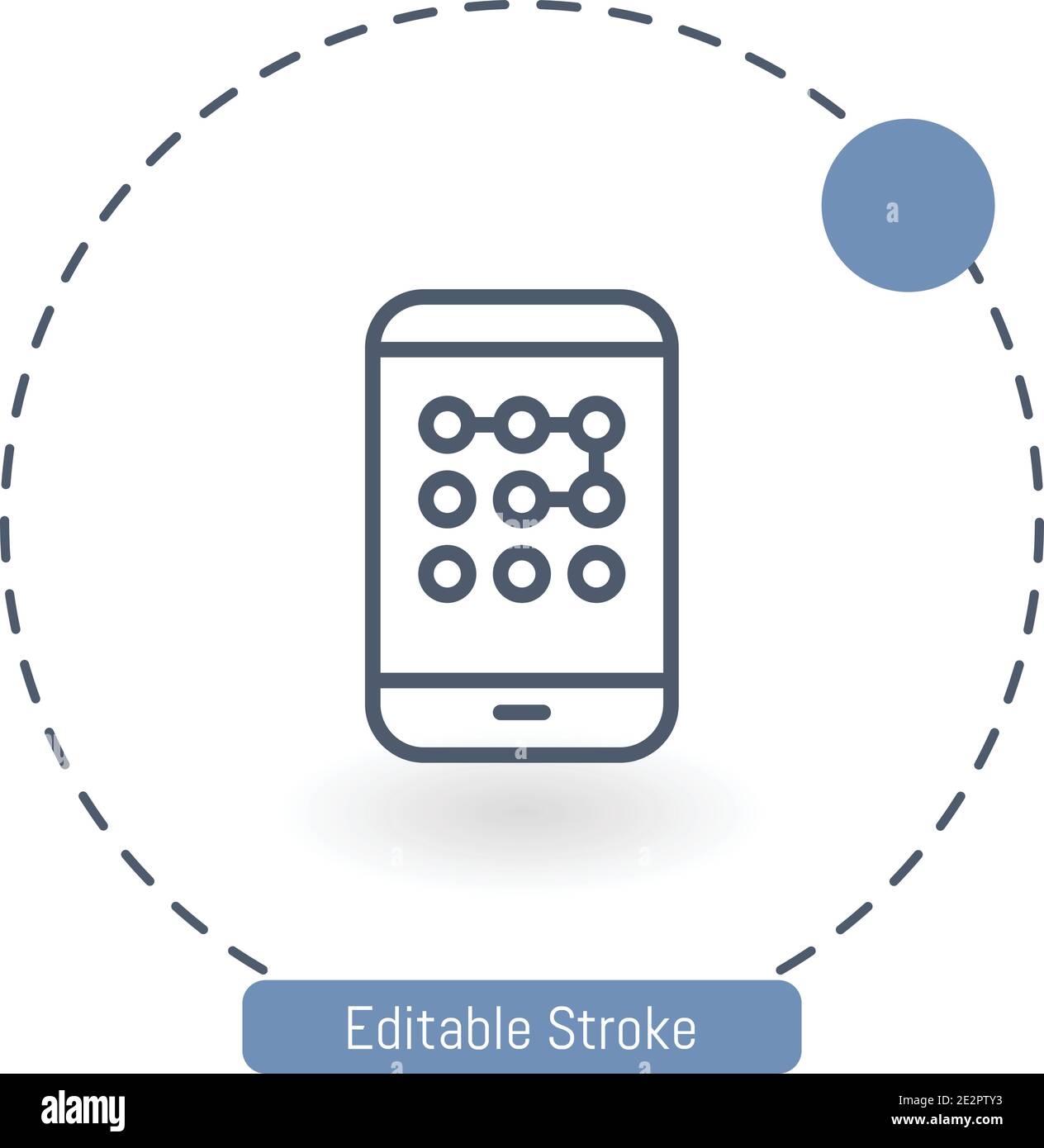 pin code vector icon editable stroke outline icons for web and mobile Stock Vector