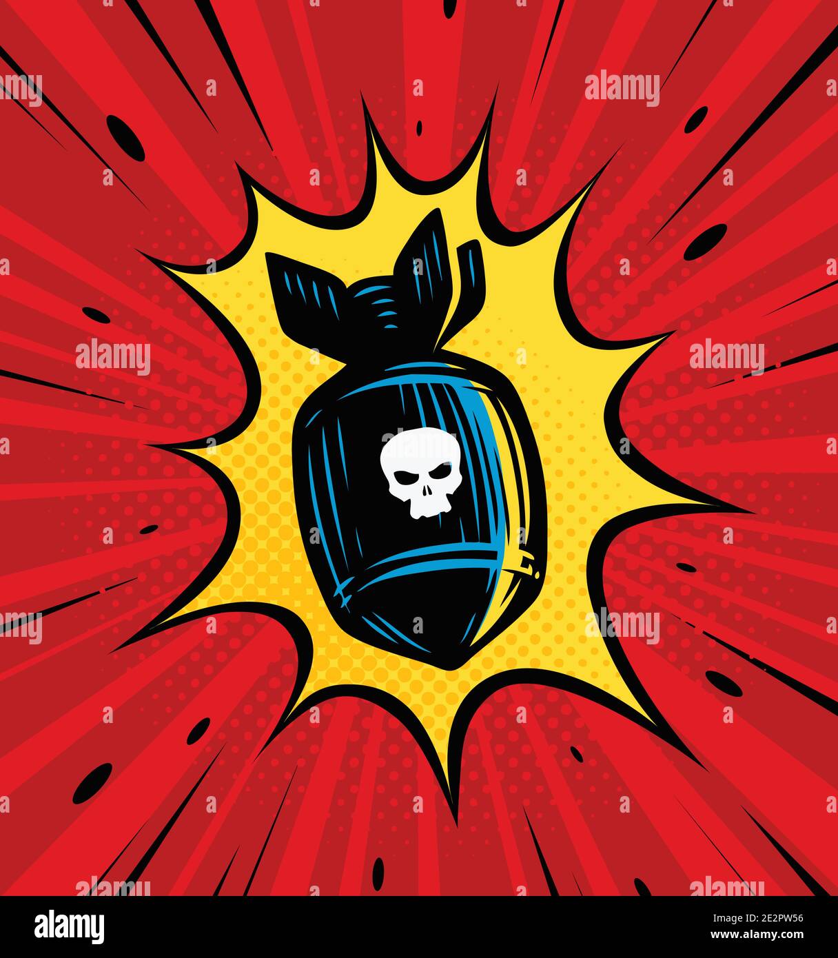 Bomb explosion. Comic book vector illustration Stock Vector