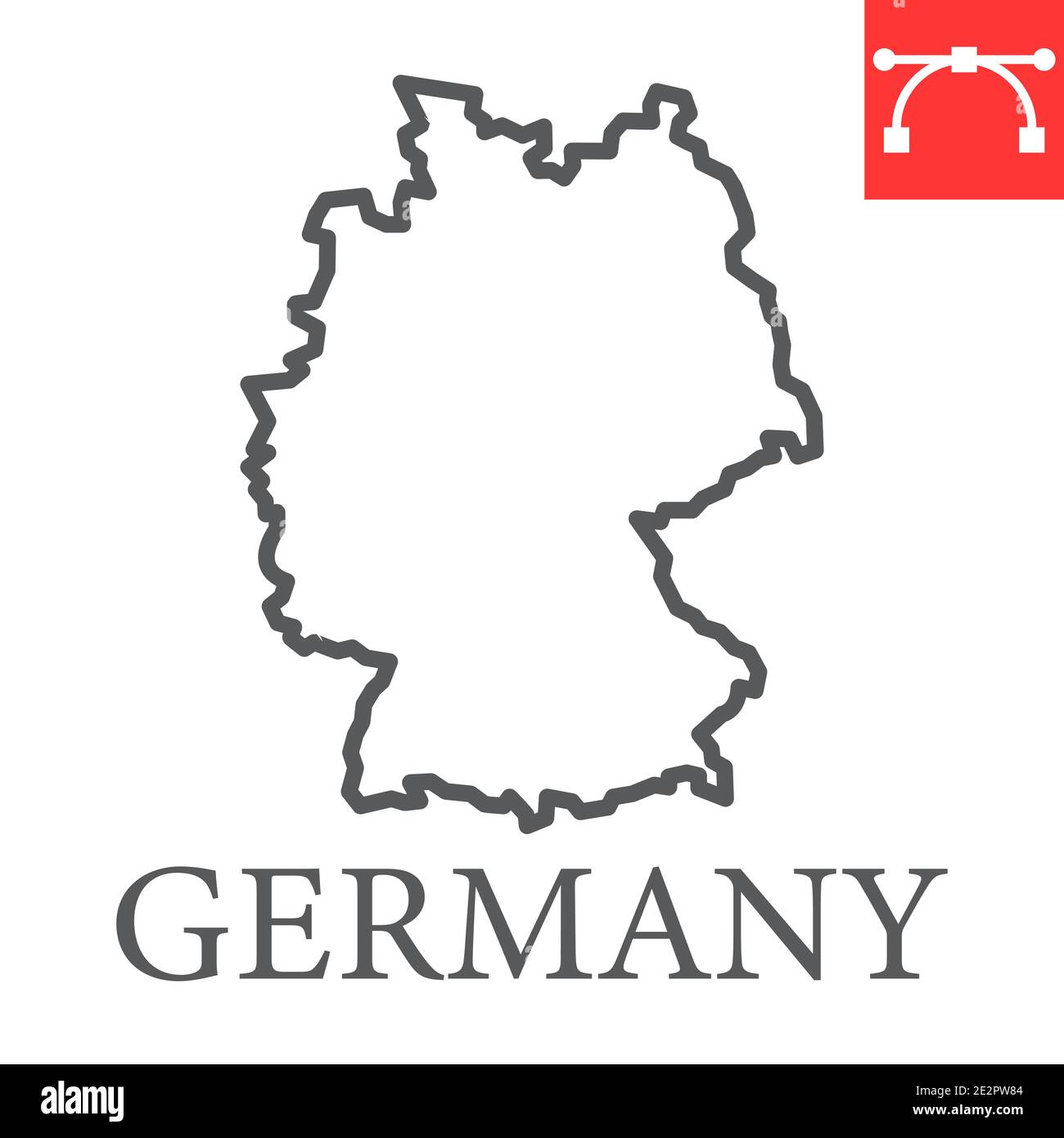 Map of Germany line icon, country and geography, germany map sign ...