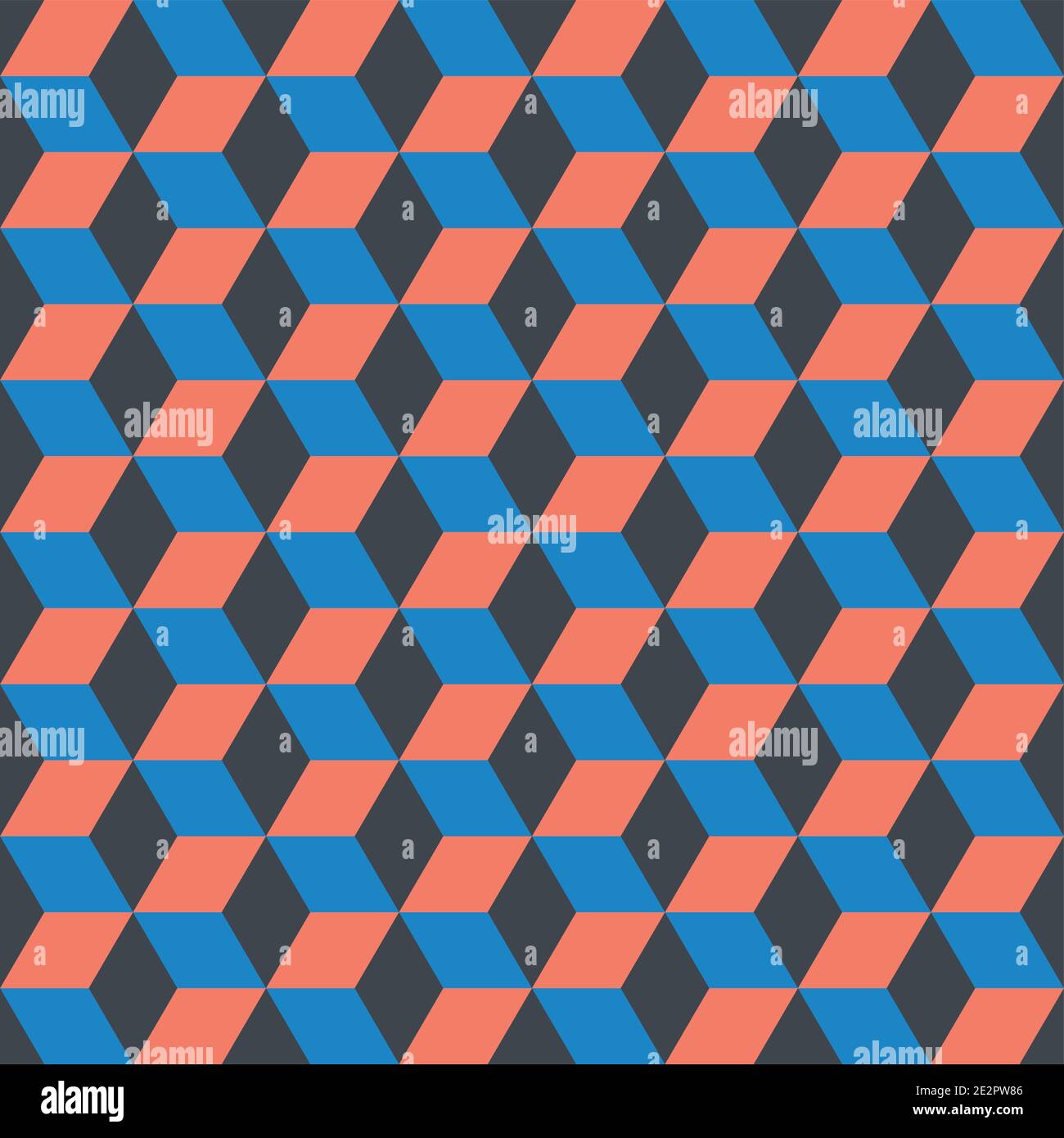 Seamless pattern - abstract multicolored geometric cubes. Perfect color combination background. Stock Vector