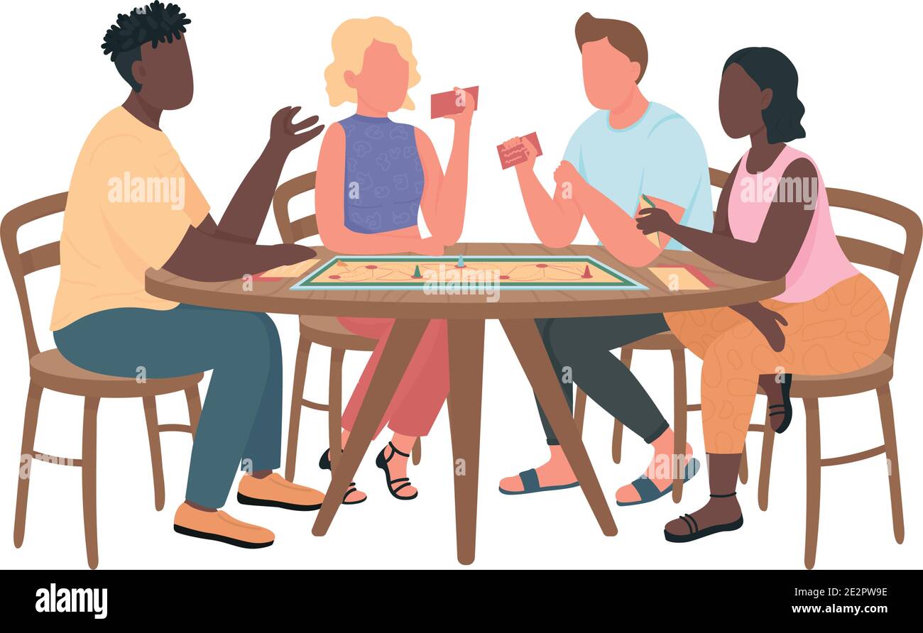 Friends playing board games flat color vector faceless characters Stock  Vector Image & Art - Alamy