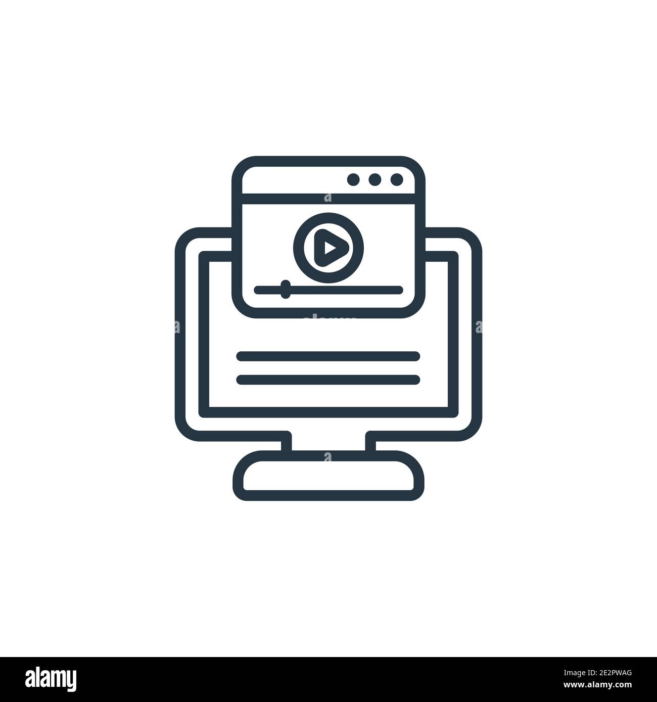 Video tutorial outline vector icon. Thin line black video tutorial icon ...