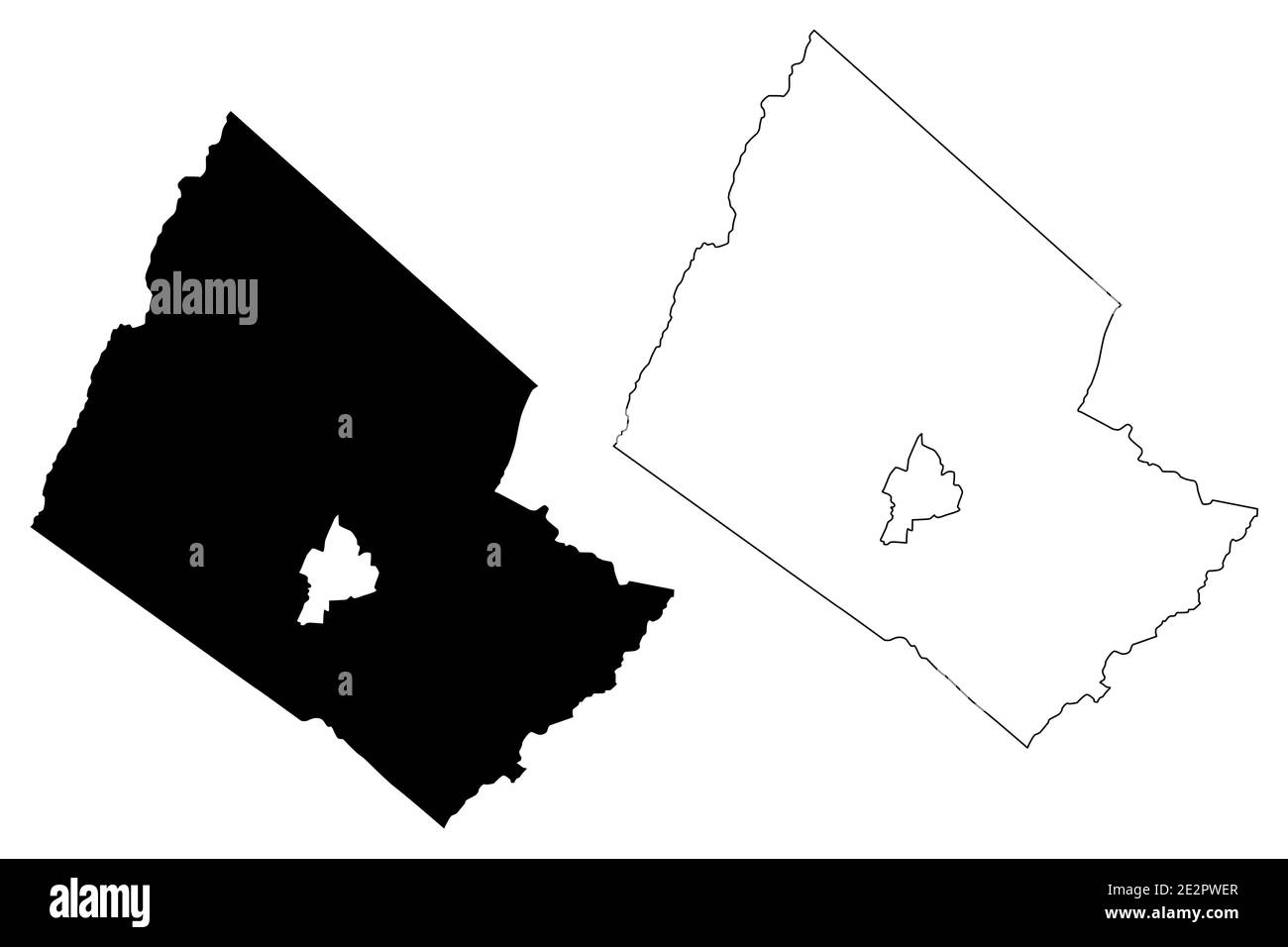 Rockingham County, Commonwealth of Virginia (U.S. county, United States of America, USA, U.S., US) map vector illustration, scribble sketch Rockingham Stock Vector