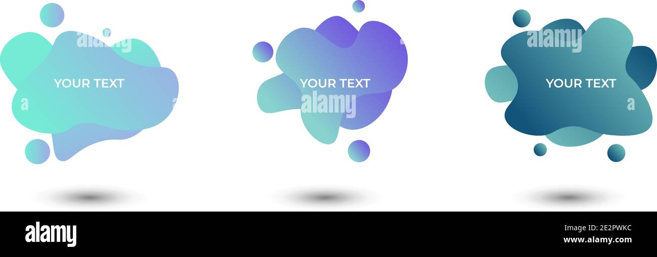 Set of three colored abstract modern graphic elements. Vector illustration. Stock Vector
