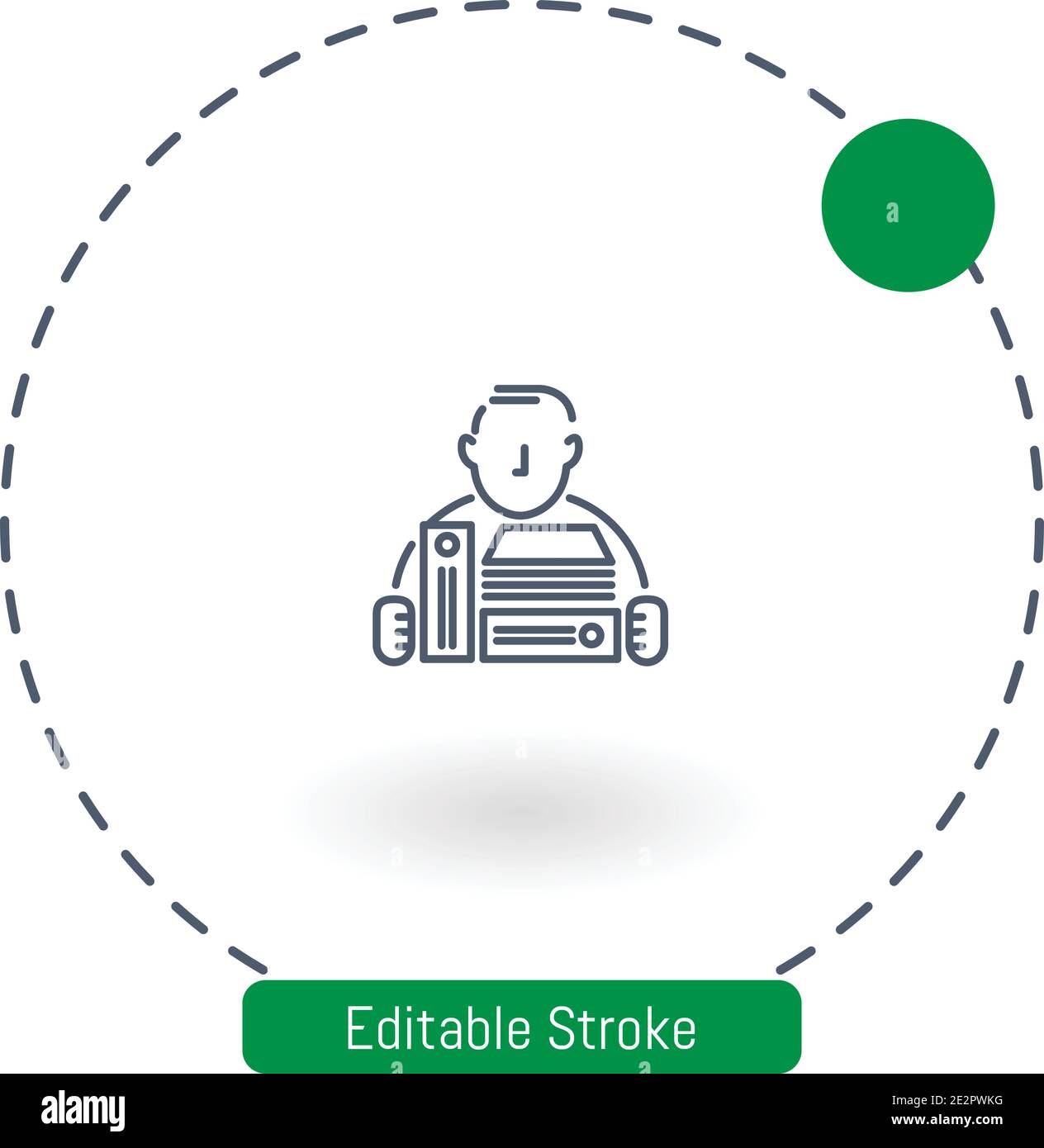 archive boy vector icon editable stroke outline icons for web and mobile Stock Vector