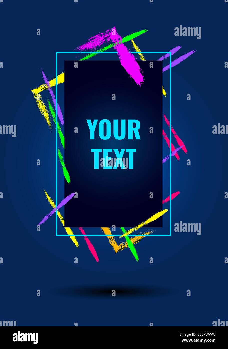 Vertical abstract vector neon, fluid poster illustration for design. Stock Vector