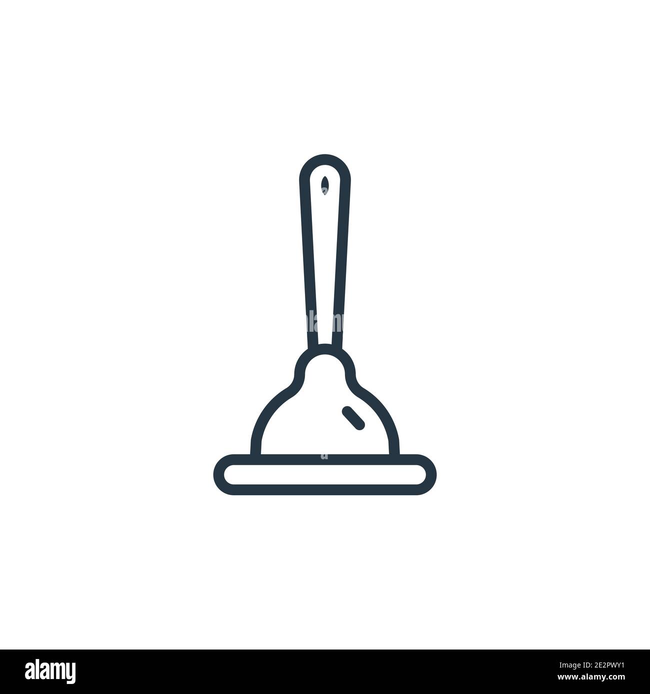 Plunger outline vector icon. Thin line black plunger icon, flat vector