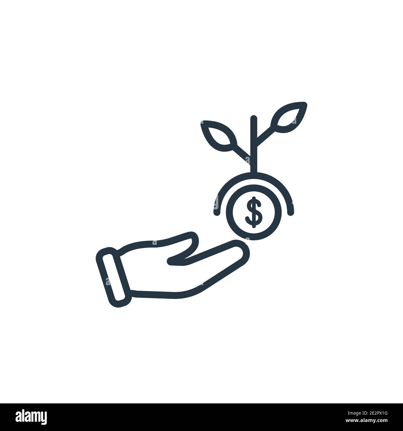 Sprout outline vector icon. Thin line black sprout icon, flat vector ...
