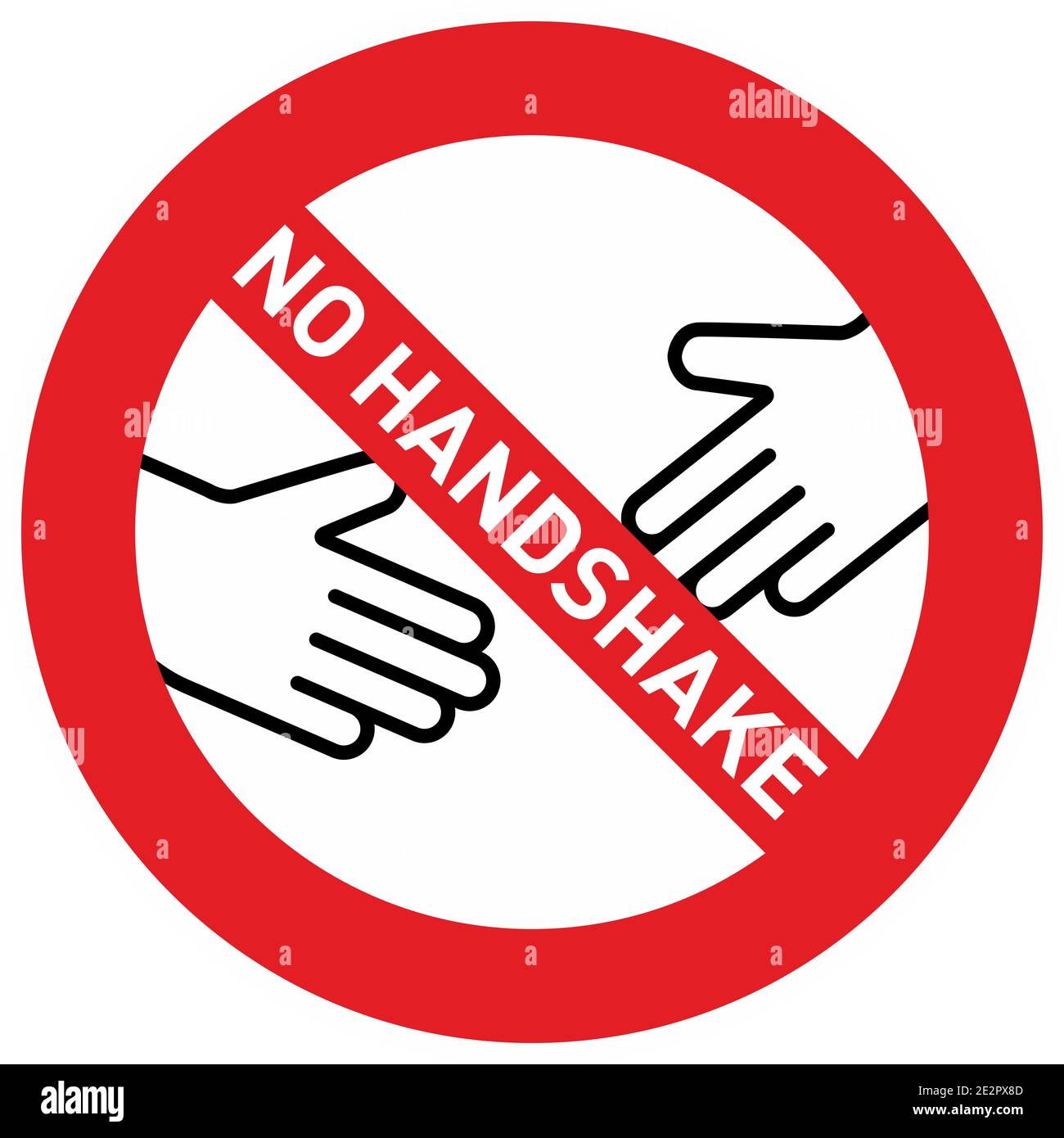 No handshake for virus prevention concept. Bacteria when shaking hands. vector illustration Stock Vector