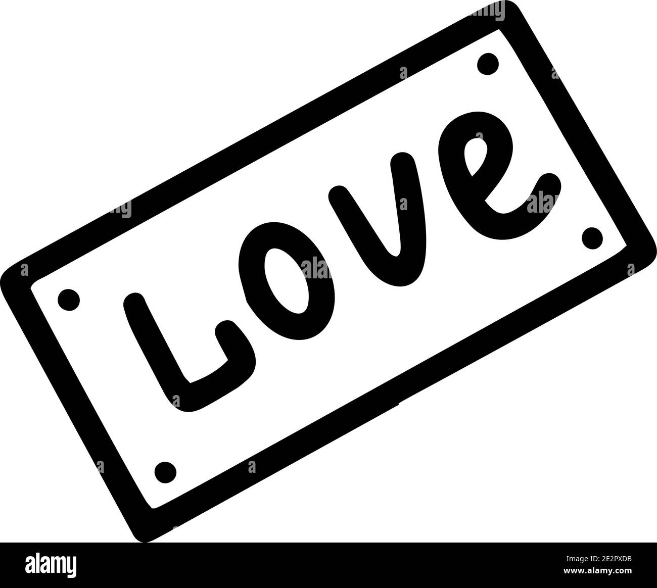 the inscription Love, written by hands. vector illustration in doodle style. design for valentines day, wedding Stock Vector