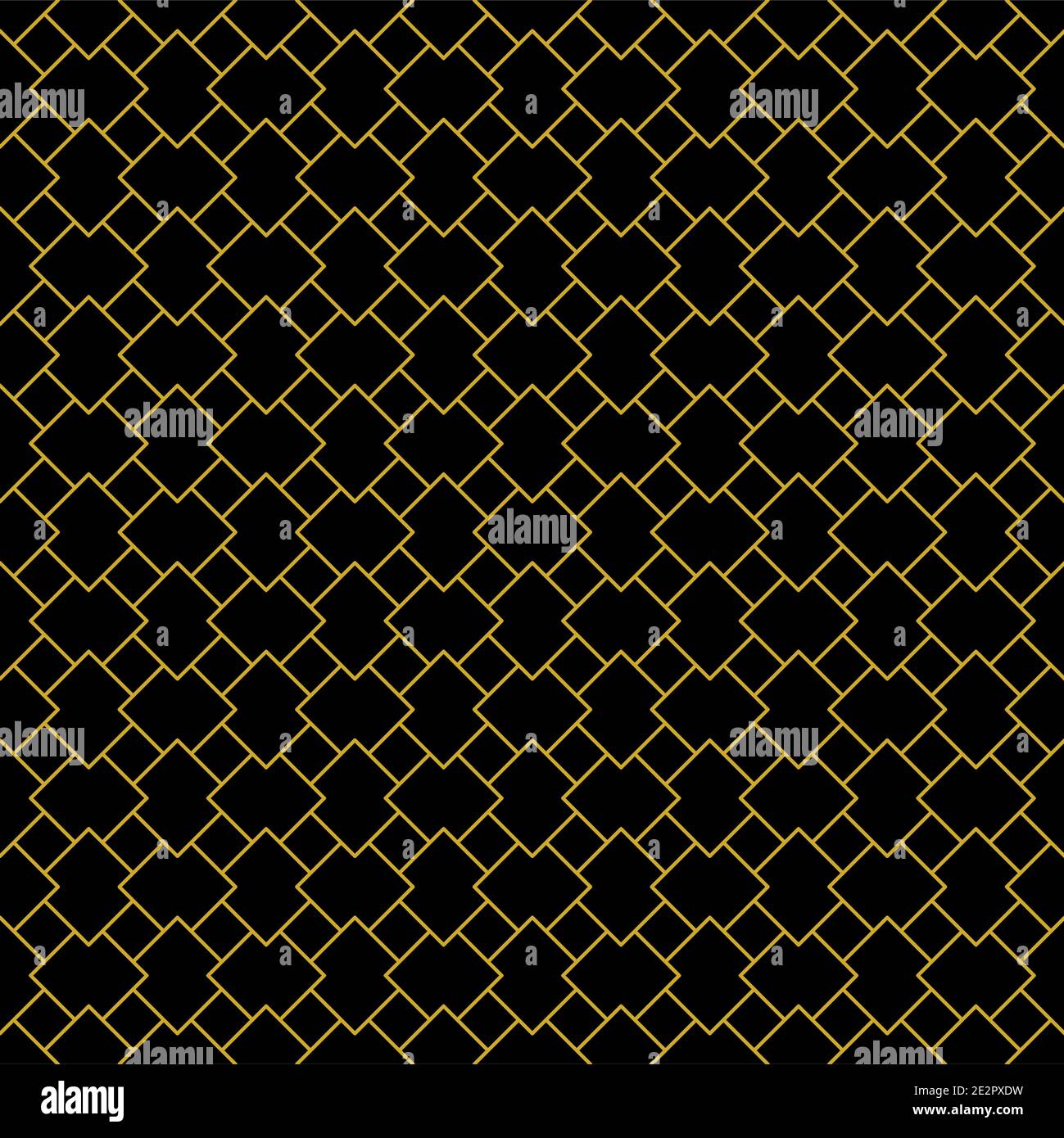 Seamless geometric pattern . Brown color lines.Black background. Stock Vector