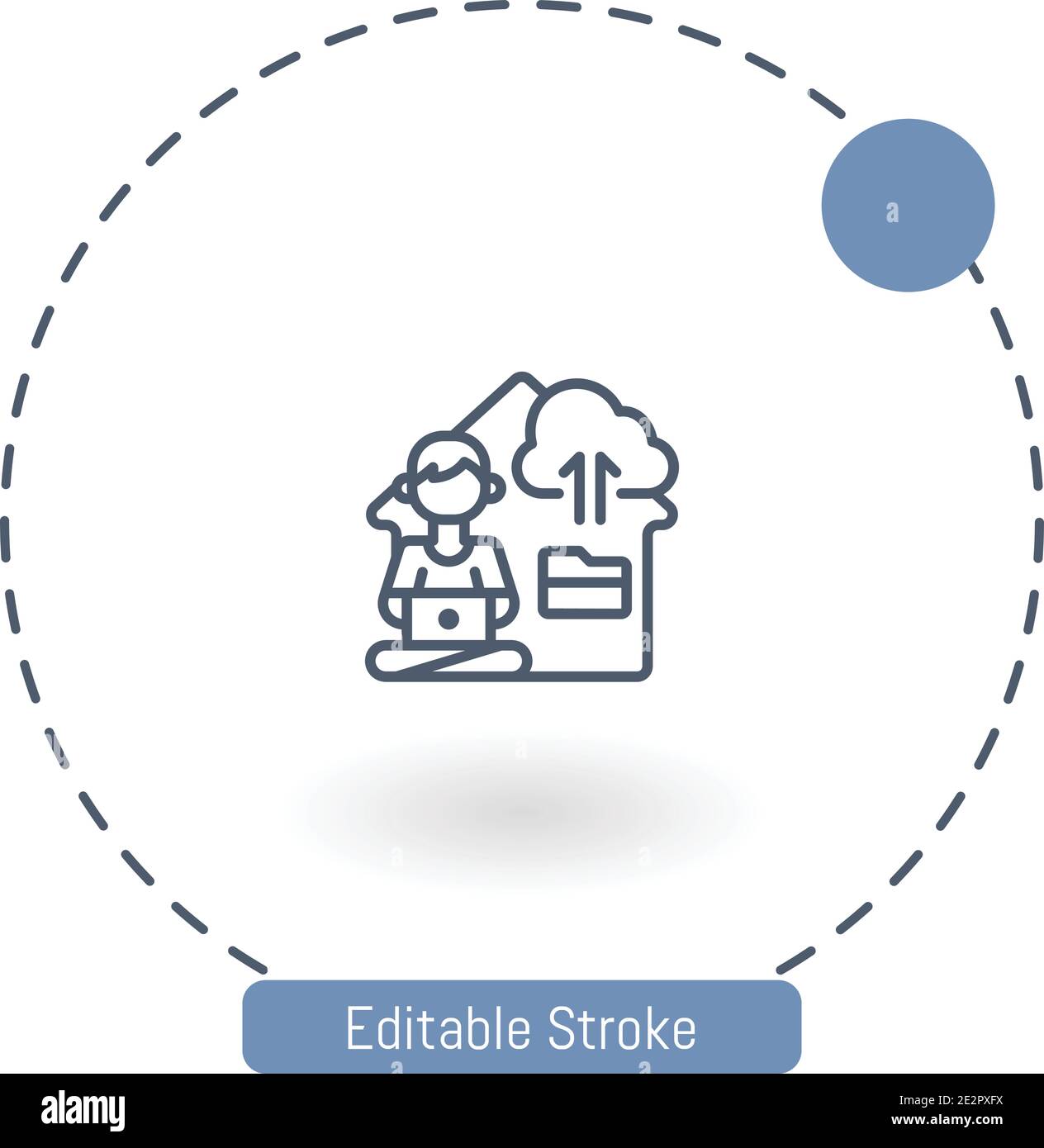 cloud storage vector icon editable stroke outline icons for web and ...
