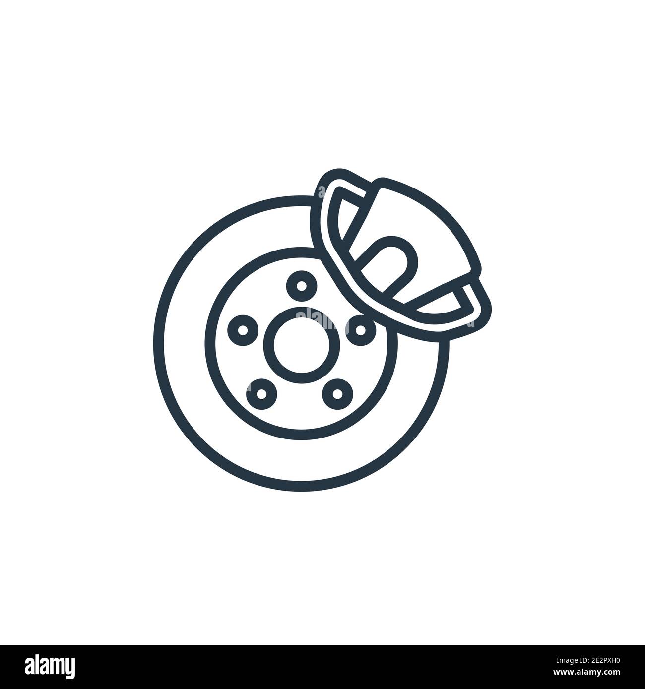 Car brake outline vector icon. Thin line black car brake icon, flat