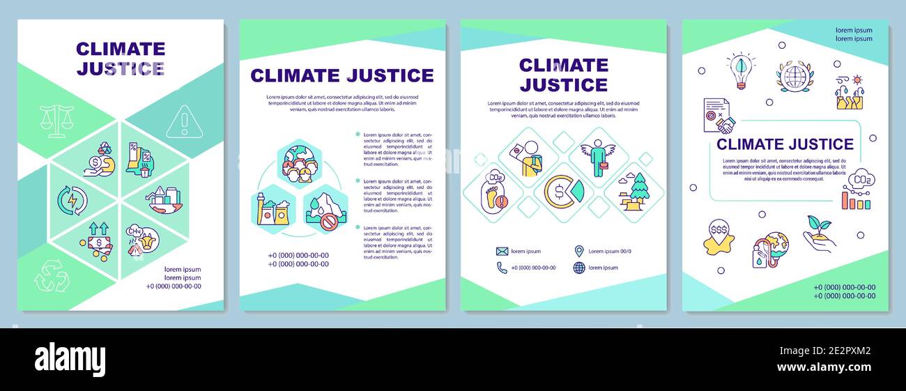 Climate justice brochure template Stock Vector