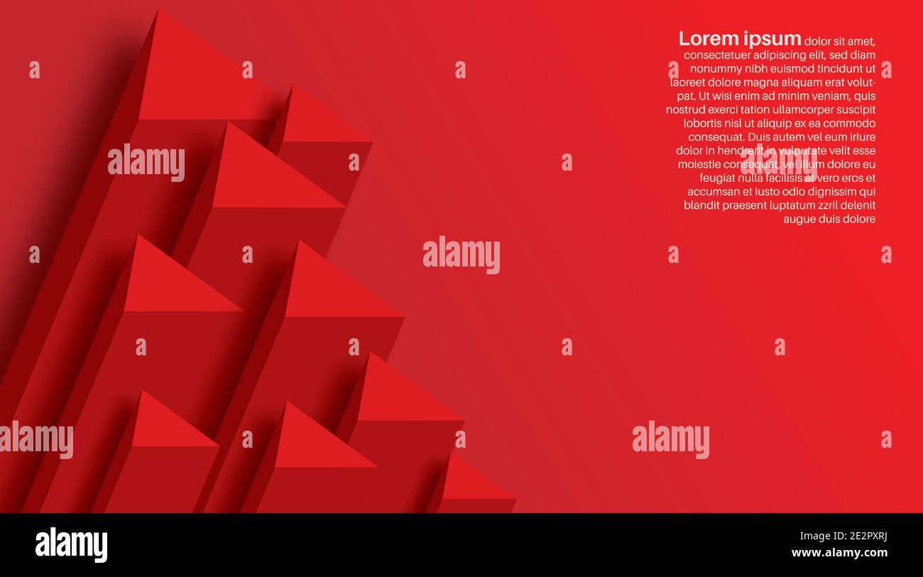abstract modern 3d background red triangle geometric vector design illustration Stock Vector