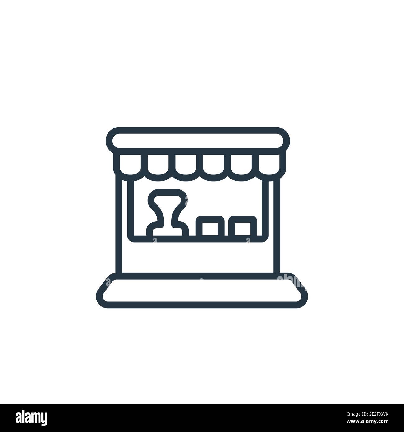 Grocery store outline vector icon. Thin line black grocery store icon ...