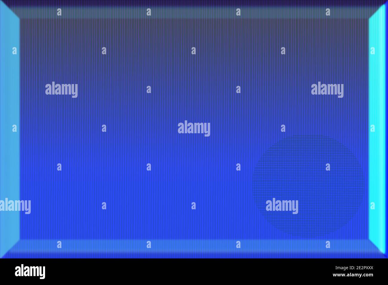 Blue embossed striped background with a circular moire pattern inside it Stock Photo