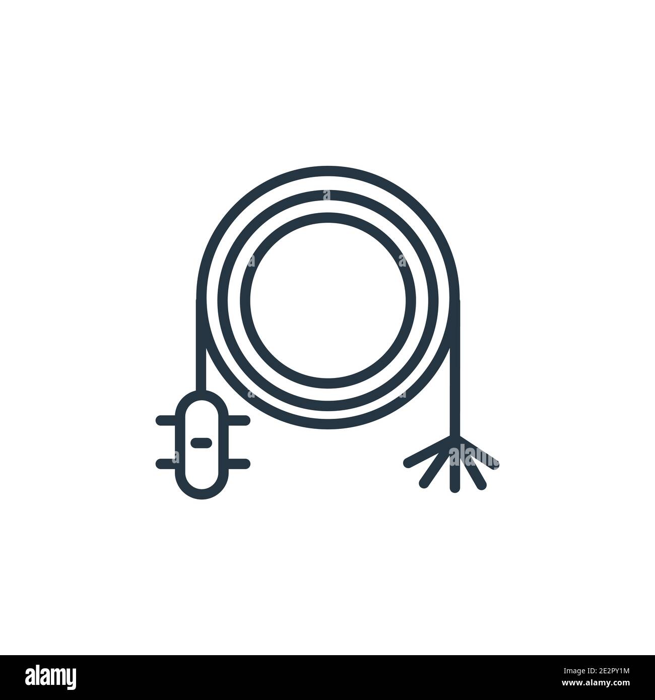 Whip outline vector icon. Thin line black whip icon, flat vector simple ...