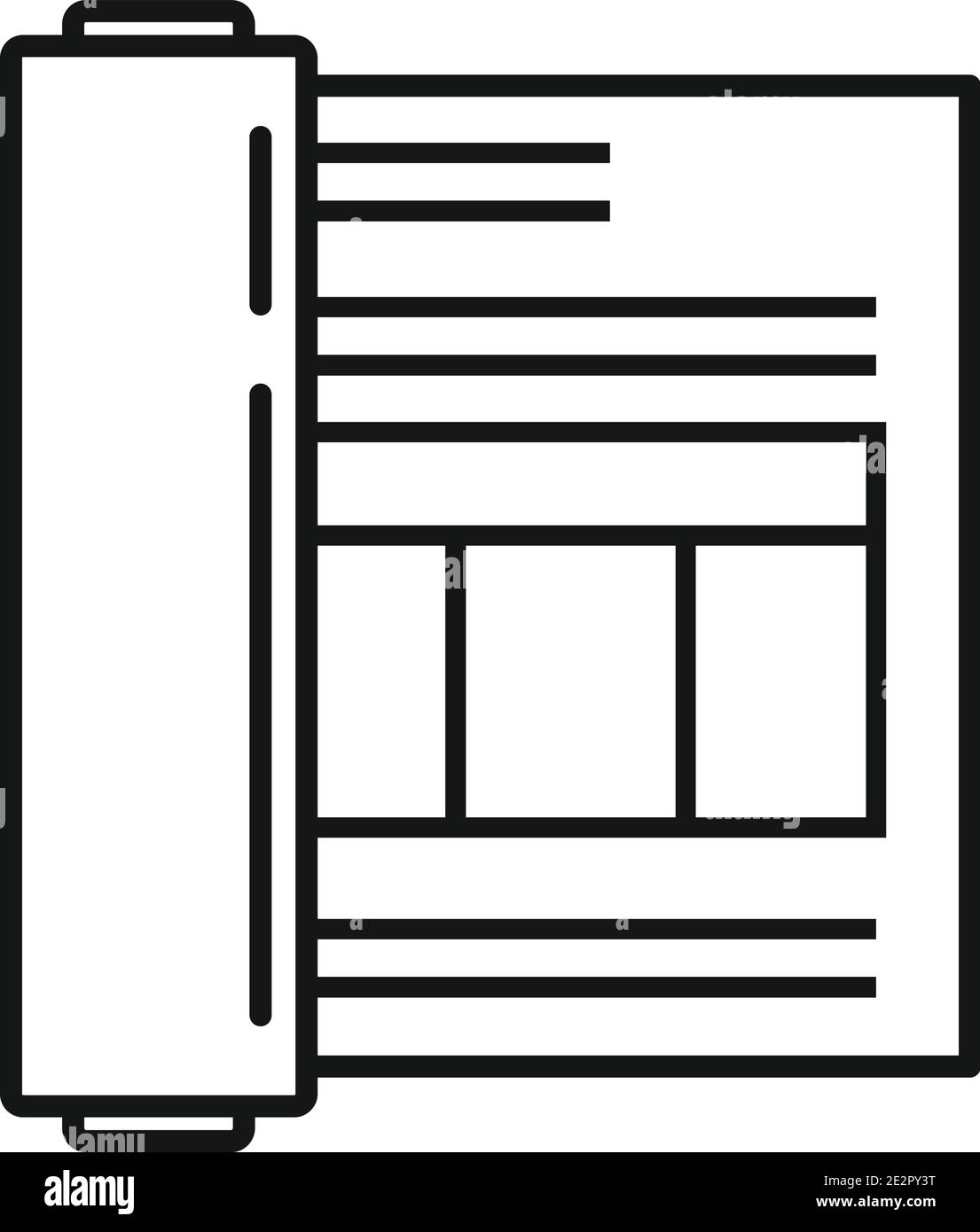 Plan estimator icon, outline style Stock Vector