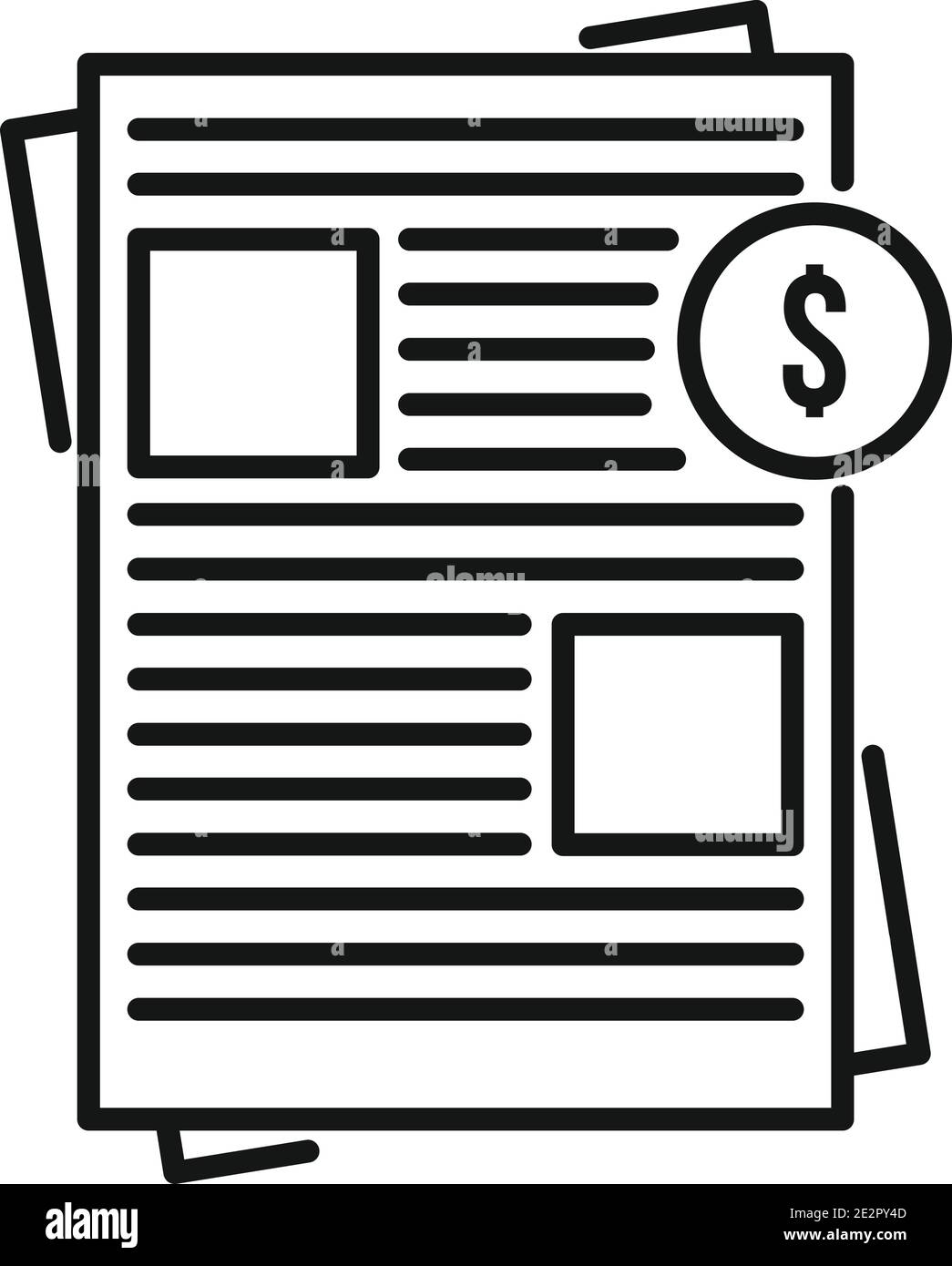 Estimator money paper icon, outline style Stock Vector