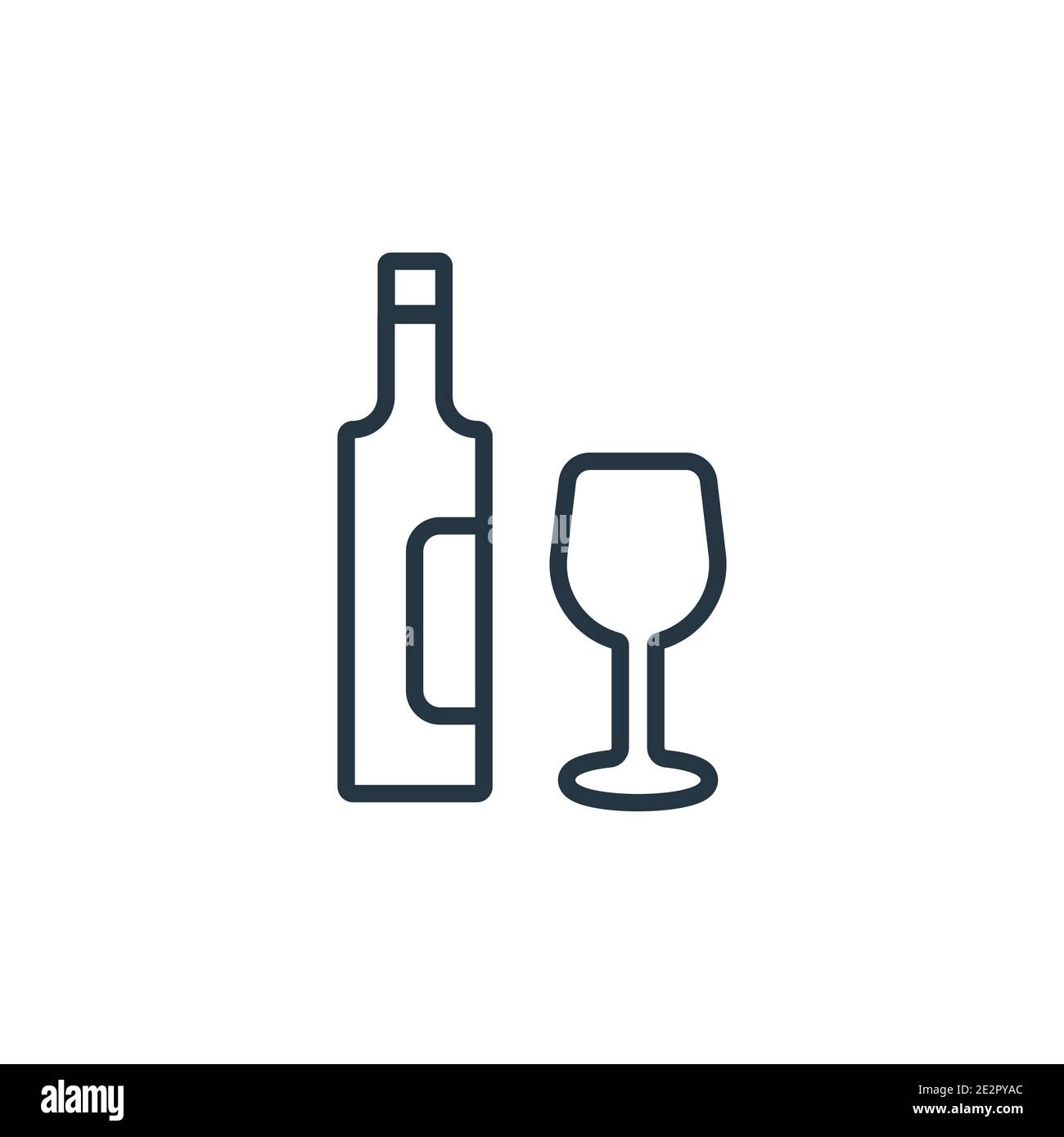 Glass and bottle of wine outline vector icon. Thin line black glass and  bottle of wine icon, flat vector simple element illustration from editable  dri Stock Vector Image & Art - Alamy