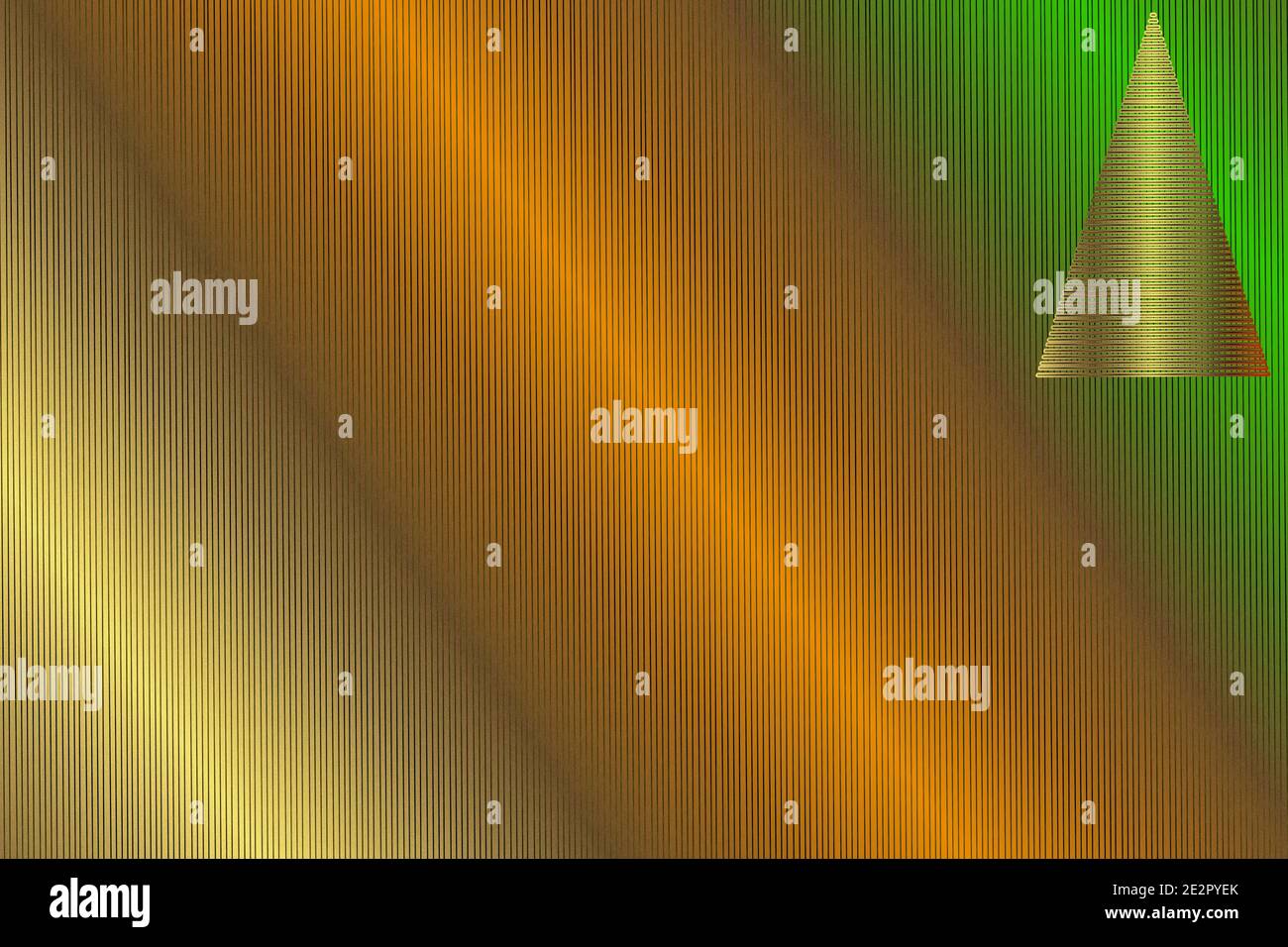 Multicolored striped background with an embedded colorful triangular pattern Stock Photo