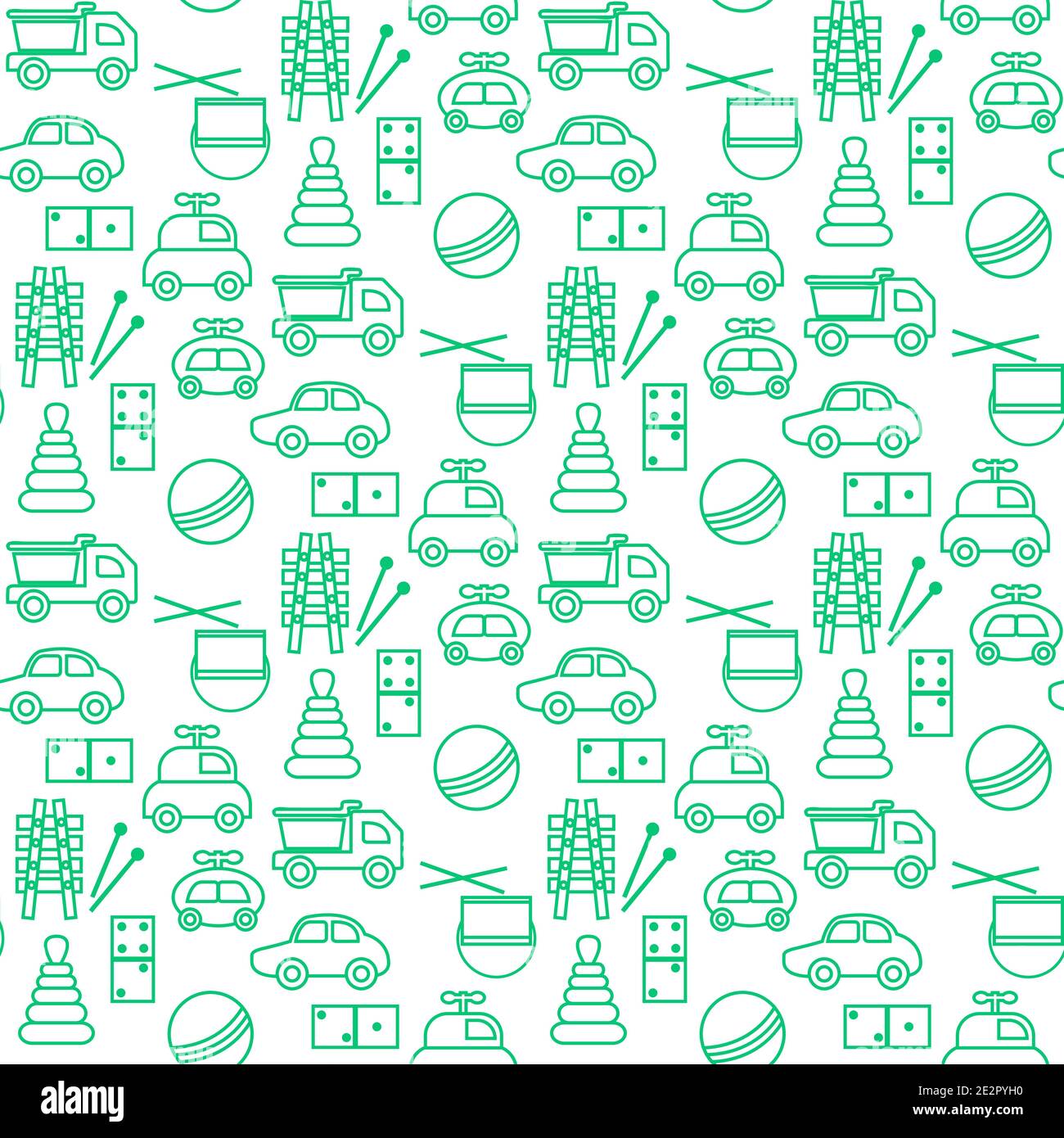 Vector Seamless Pattern Kid Toys Illustration Happy Childhood Gaming Items Cars Pyramid Domino Xylophone Drum Ball Primary School Elementary Grade Stock Vector Image Art Alamy