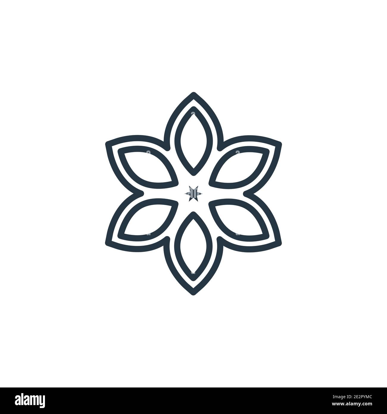 Flower outline vector icon. Thin line black flower icon, flat vector ...