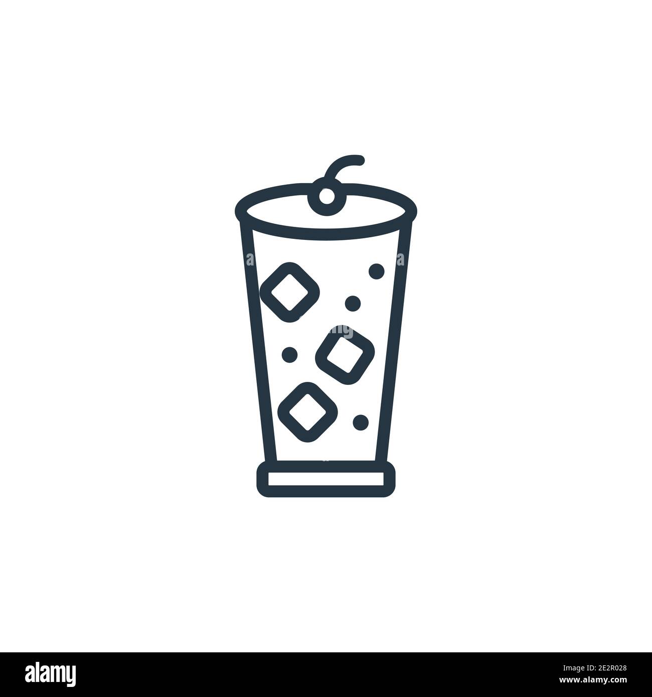 Tom collins outline vector icon. Thin line black tom collins icon, flat vector simple element illustration from editable drinks concept isolated strok Stock Vector