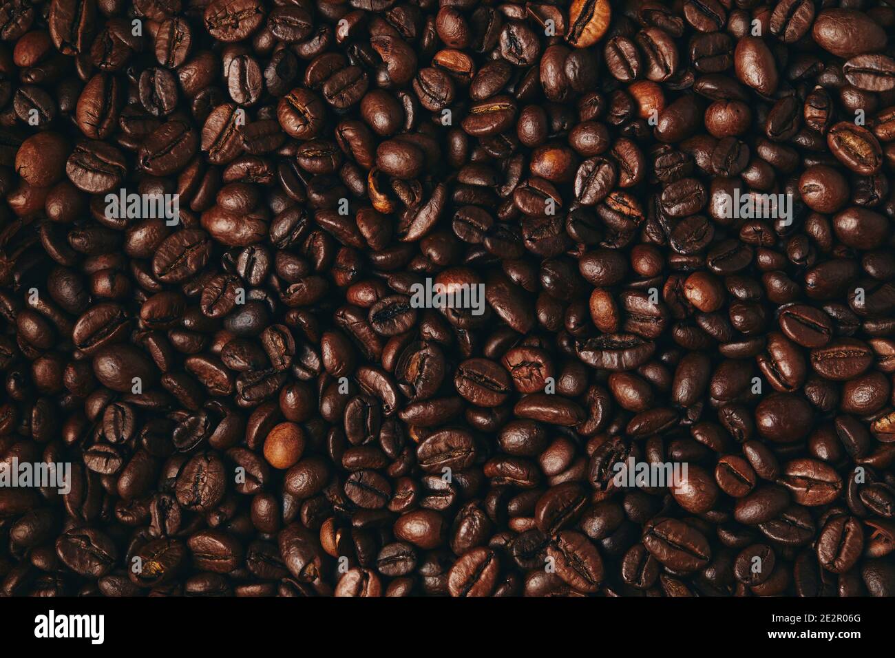 Mandy Coffee beans in flat lay Stock Photo