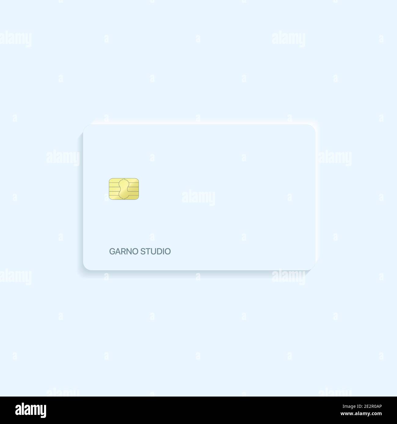 Plastic Credit Card Mockup Template. Blue blank shopping card for ...