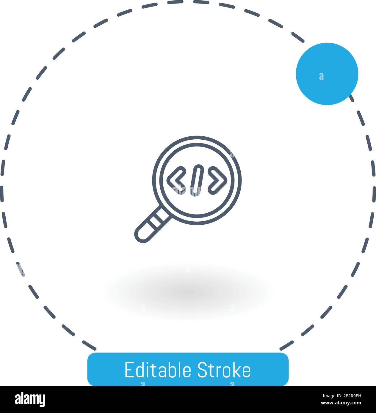 coding vector icon editable stroke outline icons for web and mobile Stock Vector