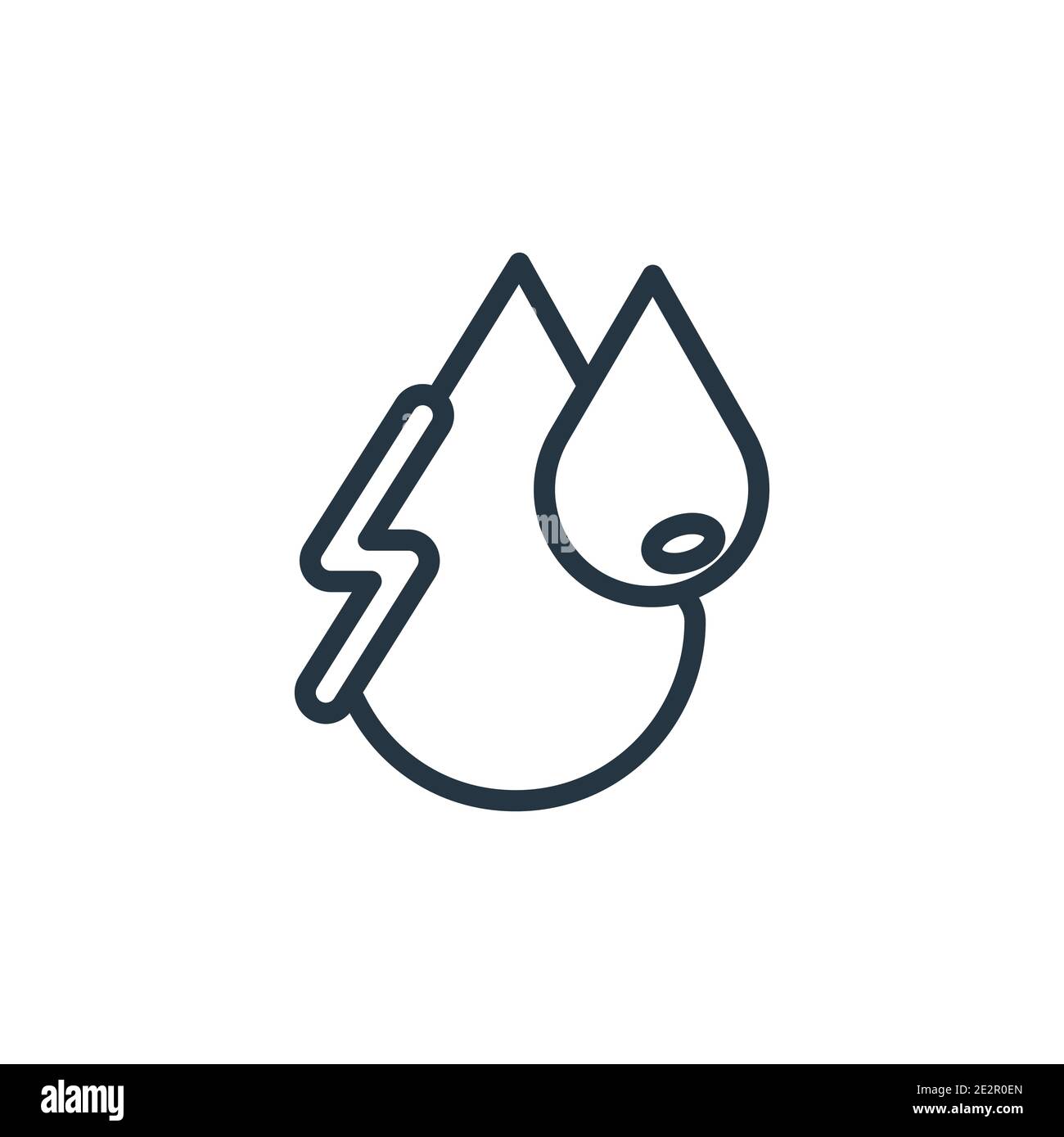 Water energy outline vector icon. Thin line black water energy icon ...