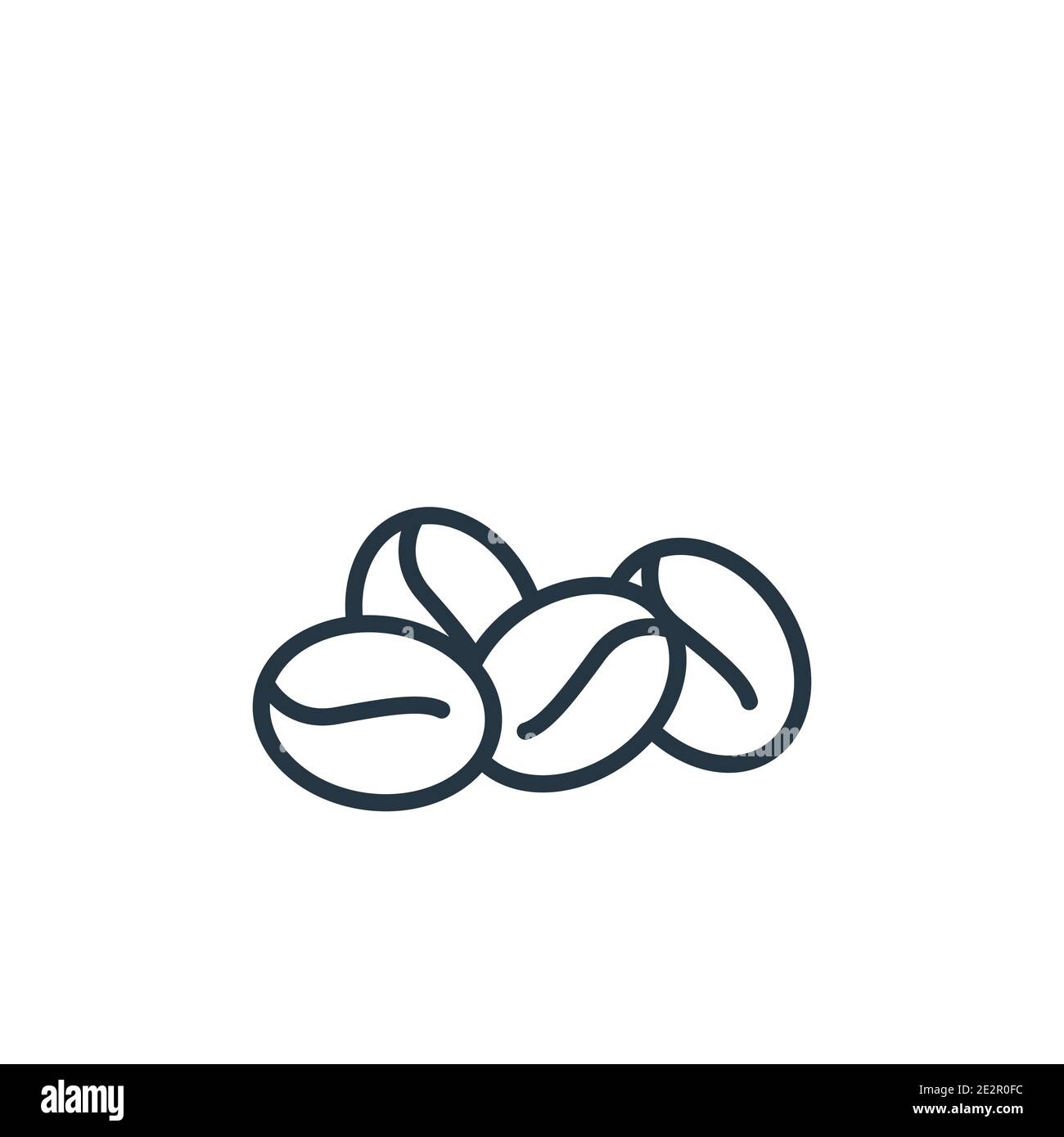 Coffee grains outline vector icon. Thin line black coffee grains icon ...