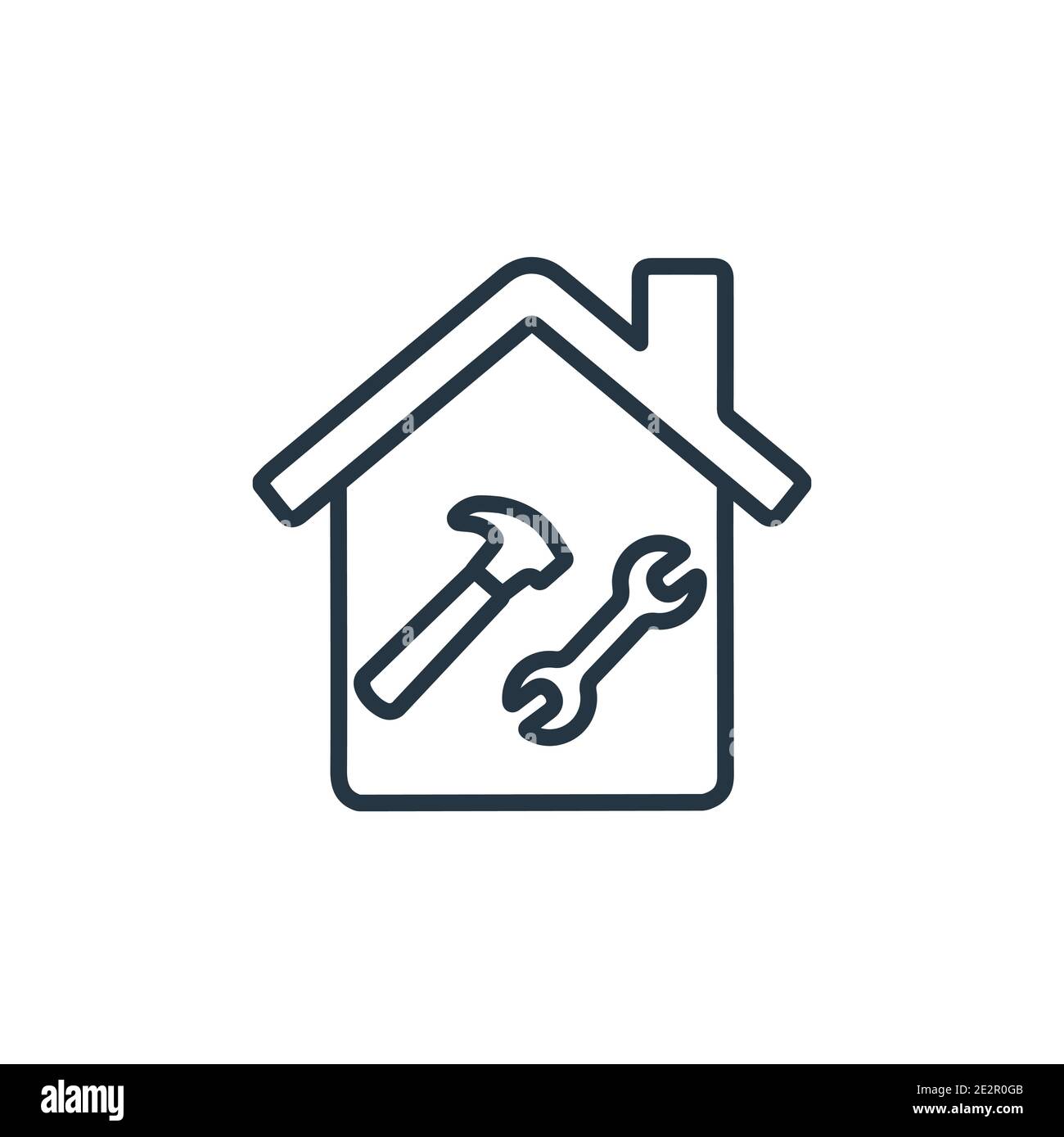 Home repair outline vector icon. Thin line black home repair icon, flat ...