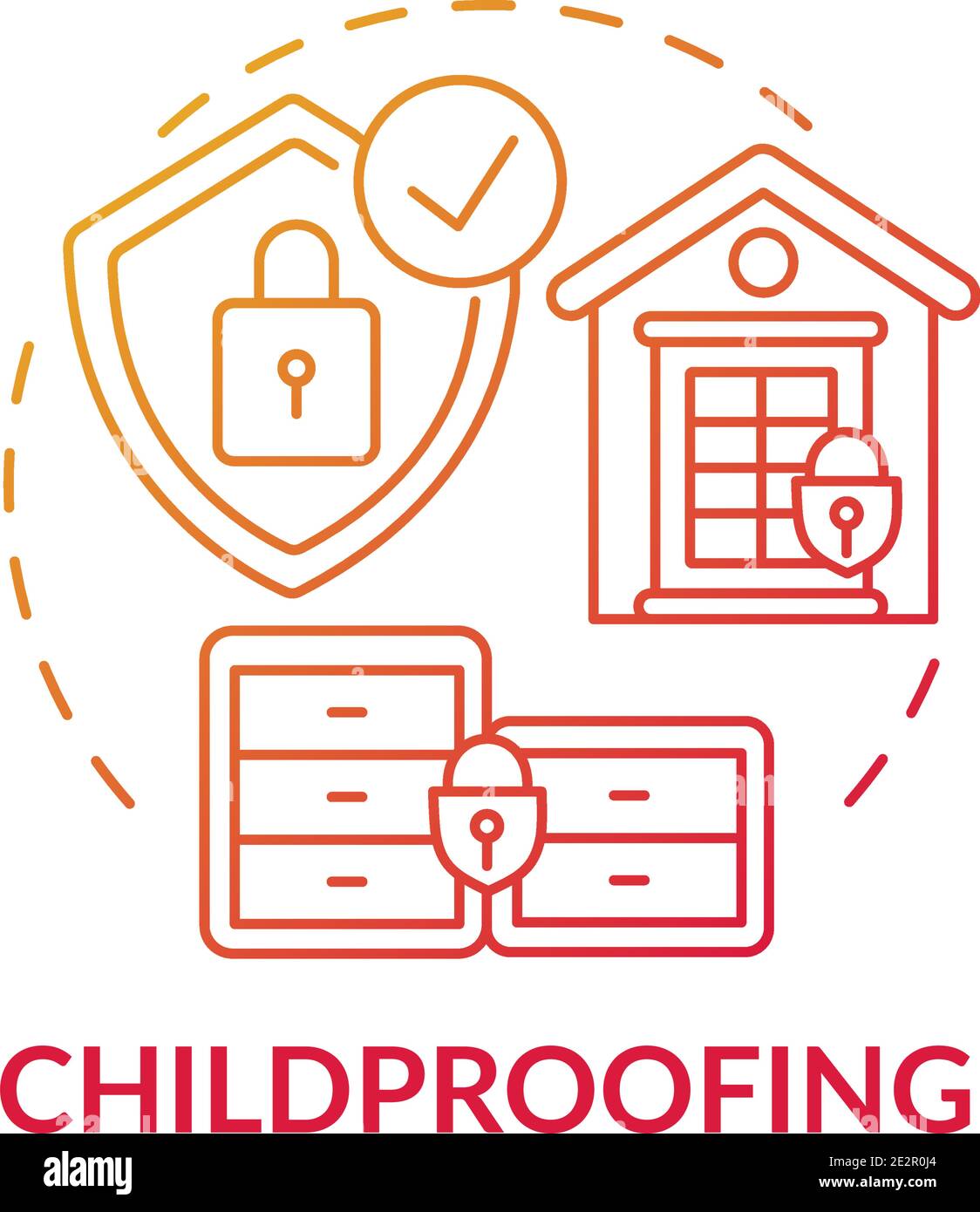 Childproofing red gradient concept icon Stock Vector Image & Art - Alamy