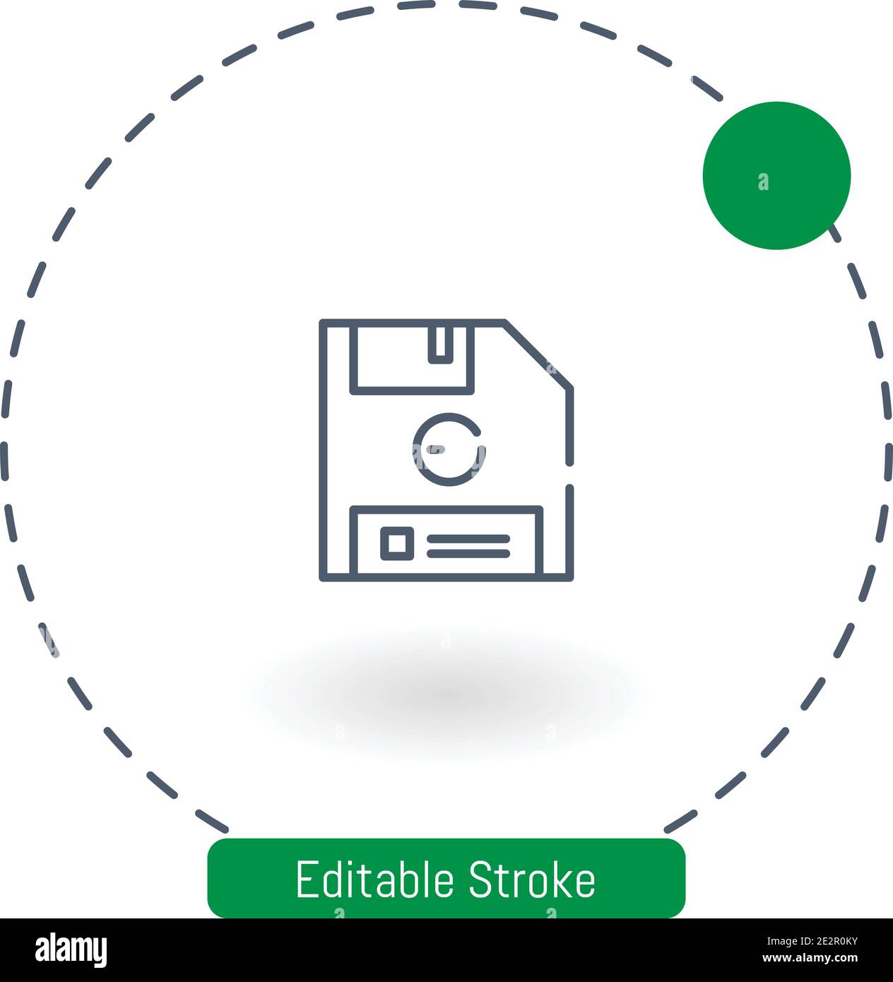diskette vector icon editable stroke outline icons for web and mobile Stock Vector