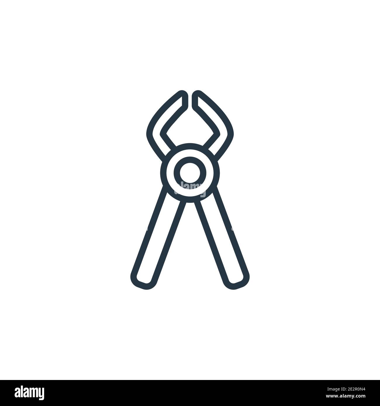 Tooth pliers outline vector icon. Thin line black tooth pliers icon ...