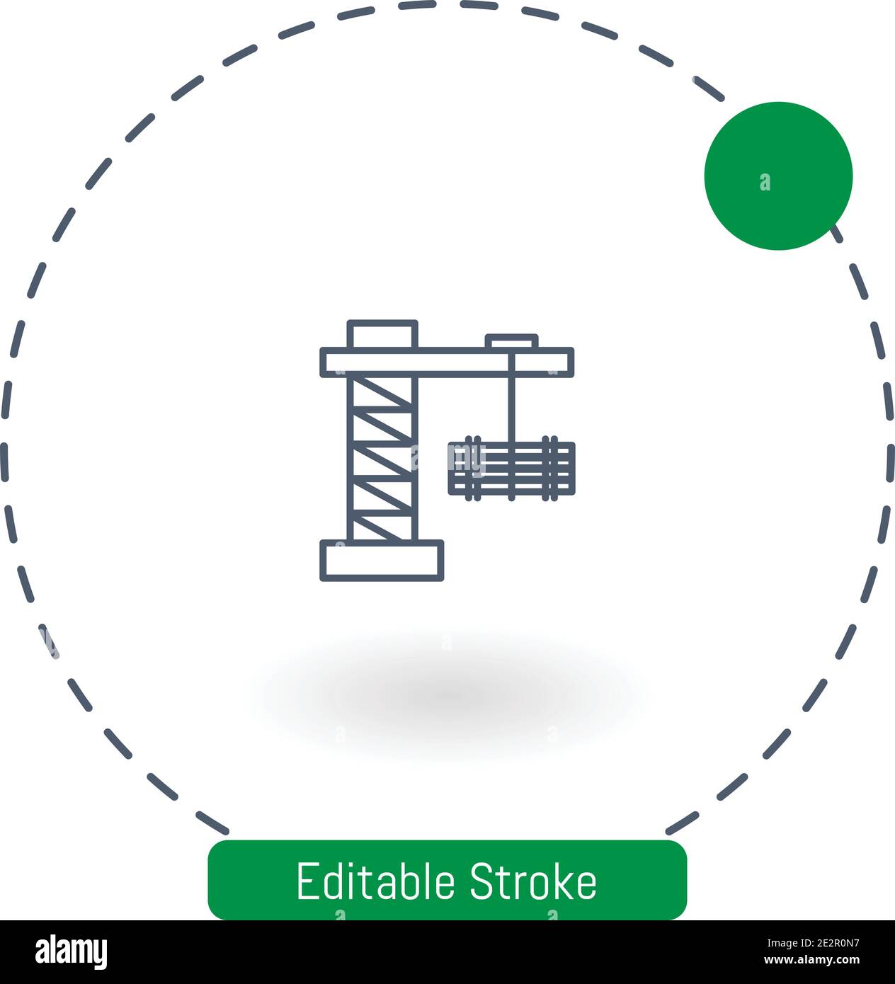 pulley machine vector icon editable stroke outline icons for web and mobile Stock Vector