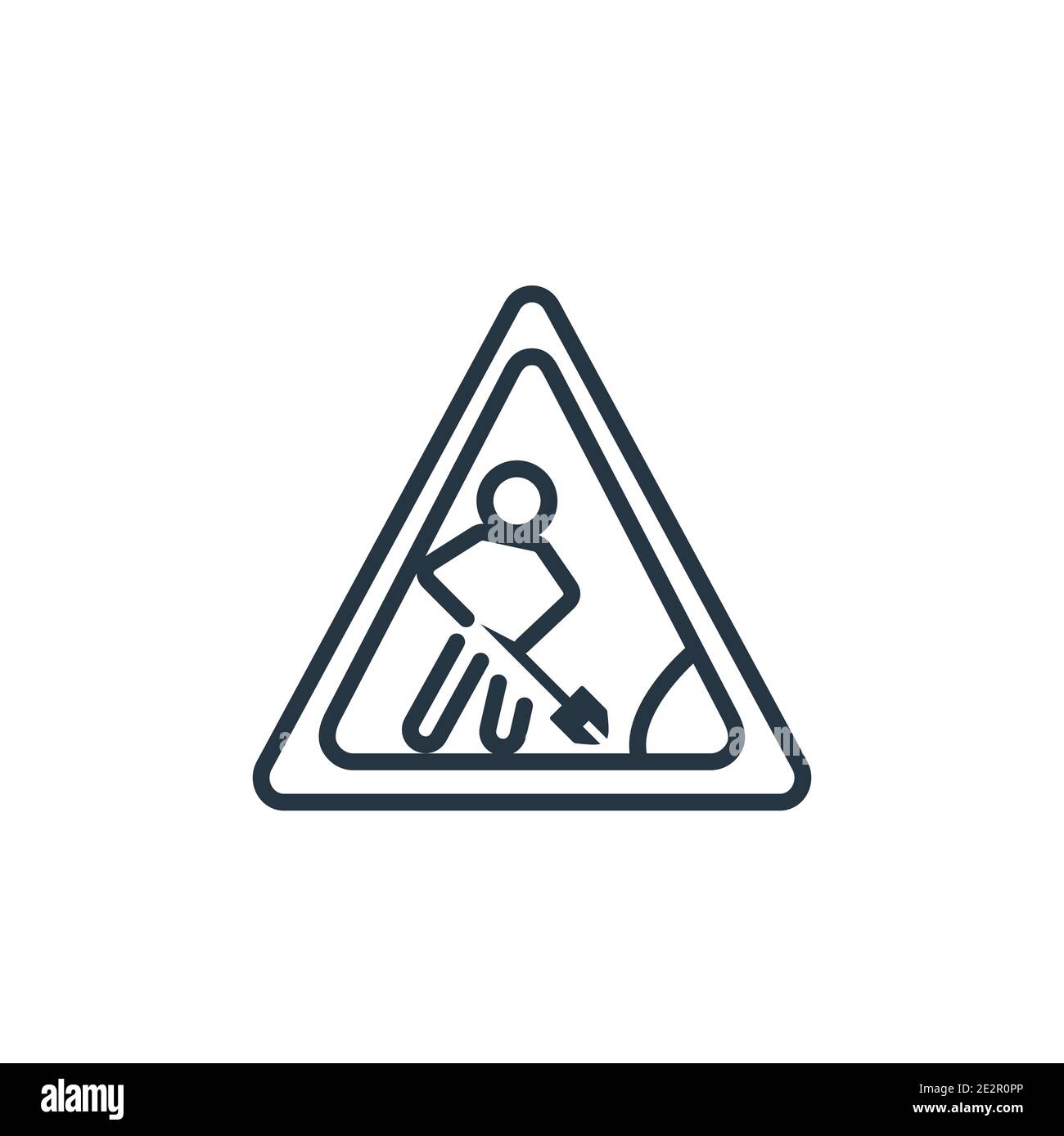 Construction works outline vector icon. Thin line black construction works icon, flat vector simple element illustration from editable construction co Stock Vector