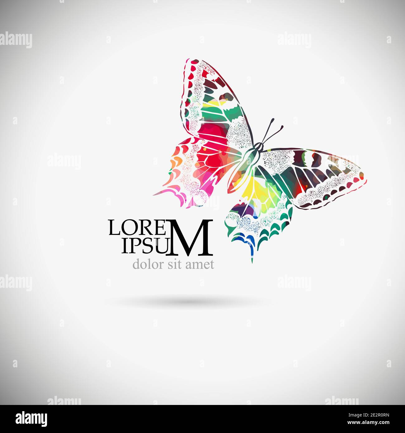 The abstract butterfly is multicolored. Vector illustration Stock ...