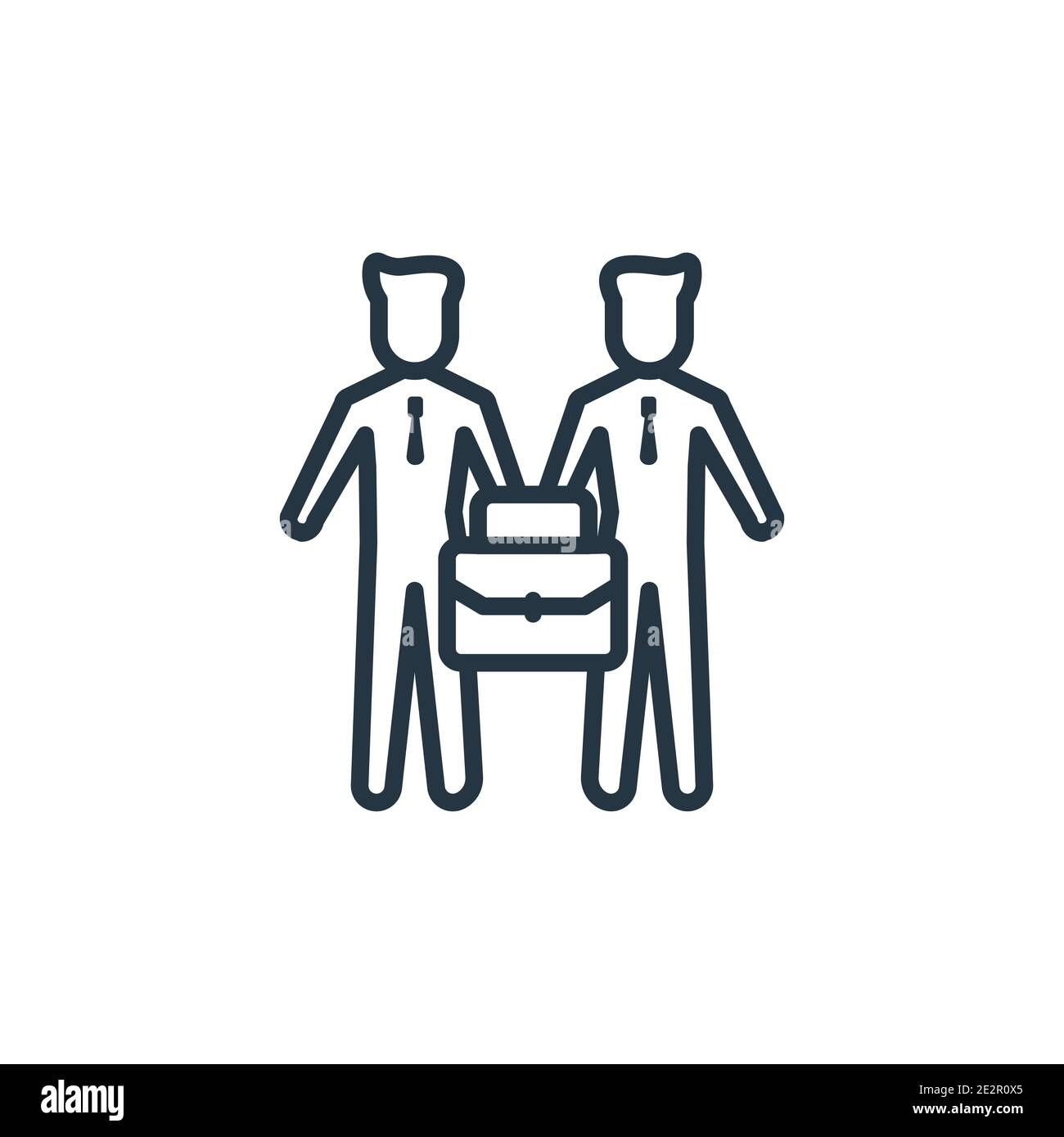 Work parteners outline vector icon. Thin line black work parteners icon ...