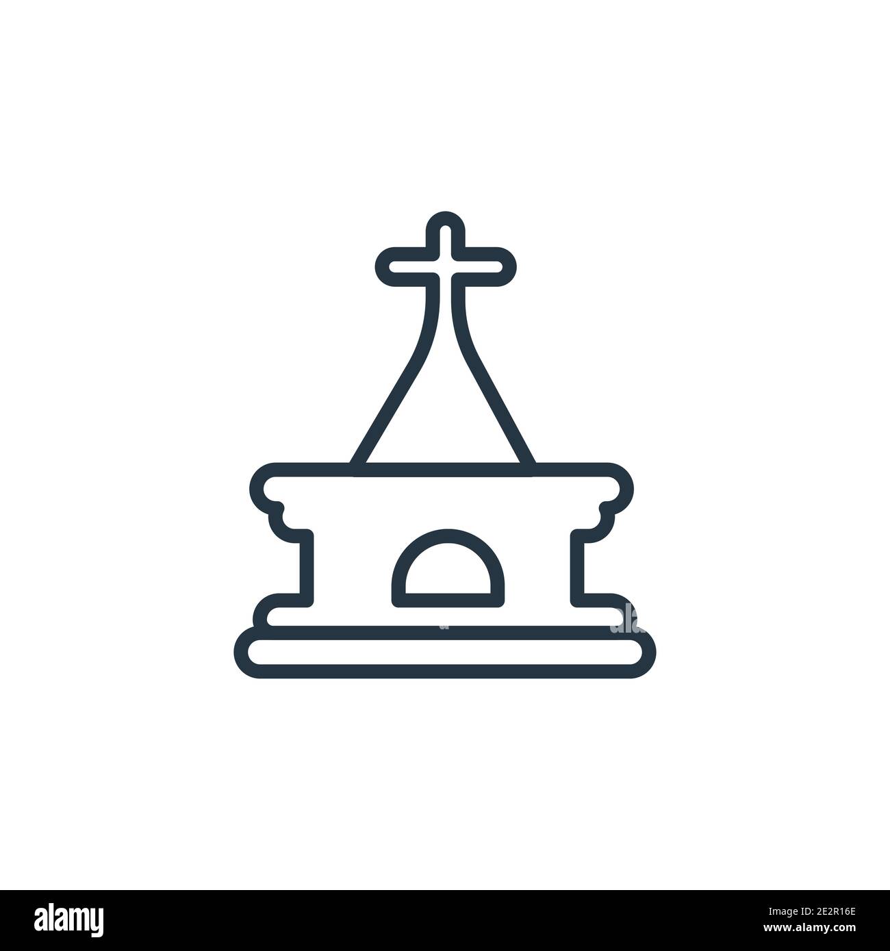 Chuch outline vector icon. Thin line black chuch icon, flat vector ...