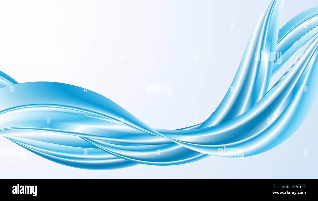 Blue abstract wave background Flow blue wave Stock Vector