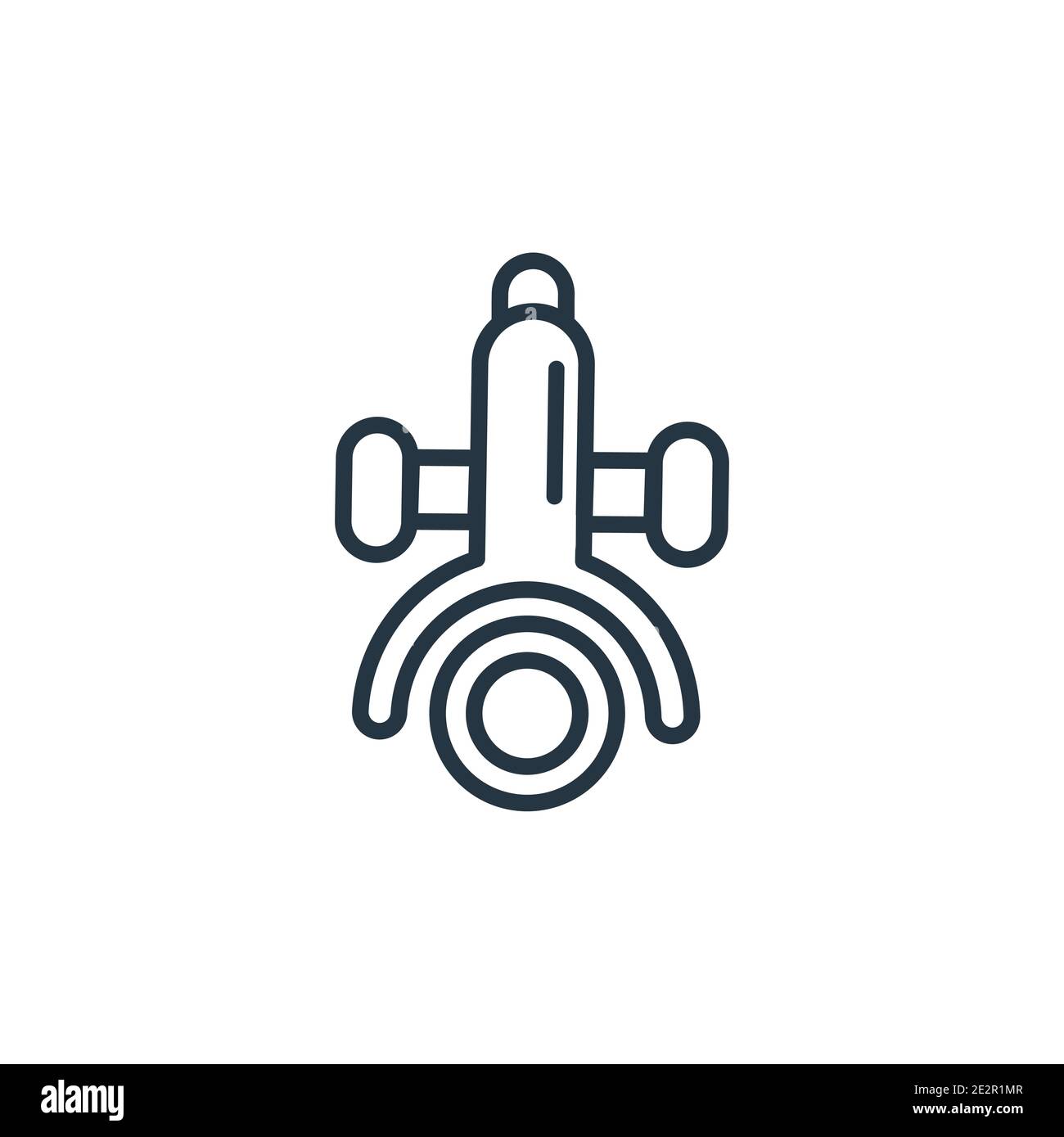 Angle grinder outline vector icon. Thin line black angle grinder icon, flat vector simple element illustration from editable construction concept isol Stock Vector