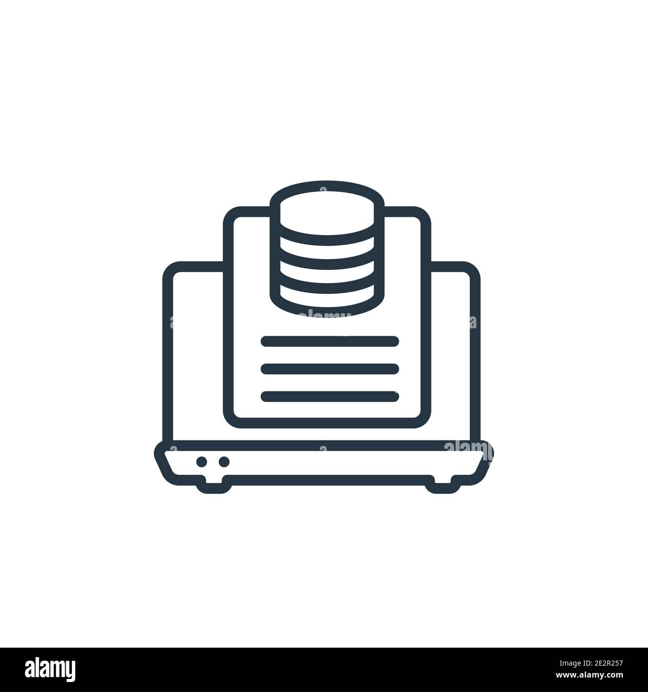Data page outline vector icon. Thin line black data page icon, flat ...