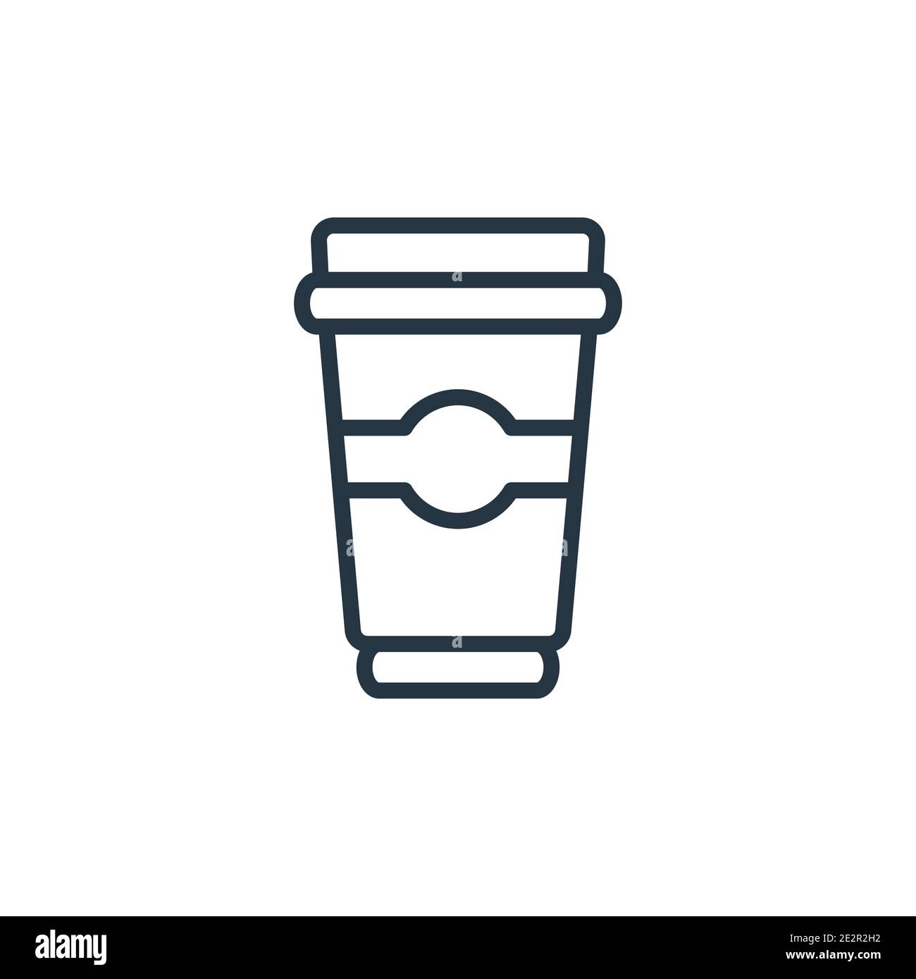 Paper cup outline vector icon. Thin line black paper cup icon, flat ...